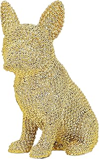 French Bulldog Figure, French Bulldog Sculpture, Frenchie Decoration, Gifts for Dog Lovers, Resin Dog Figures Decoration Living Room Modern, Home Decoration Living Room (Golden)