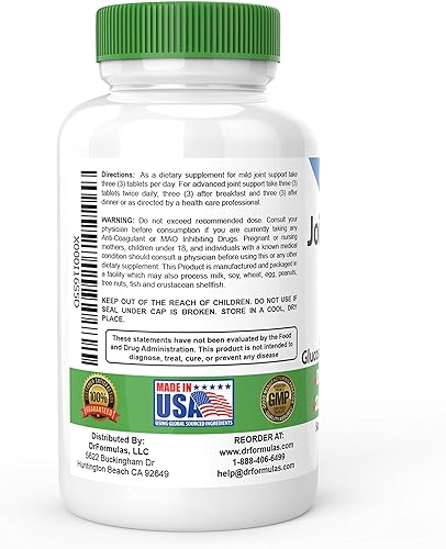 Miniatura 3 de Dr. fórmulas Glucosamina, Chondroitin Cartílago de la oreja, MSM, Boswellia Serrata, pescado y más Apoyo Conjunto Suplemento, 1