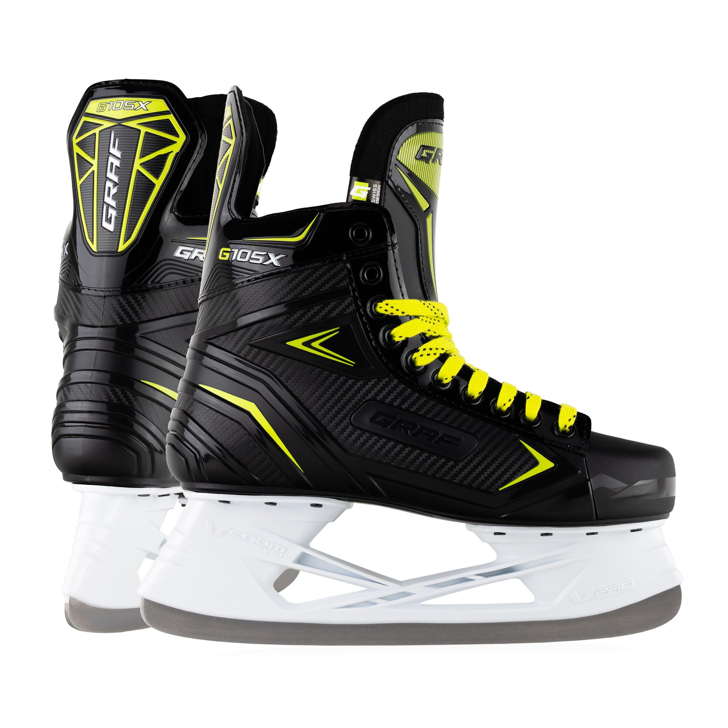Graf Schlittschuhe G105X Schwarz Gelb Eishockey