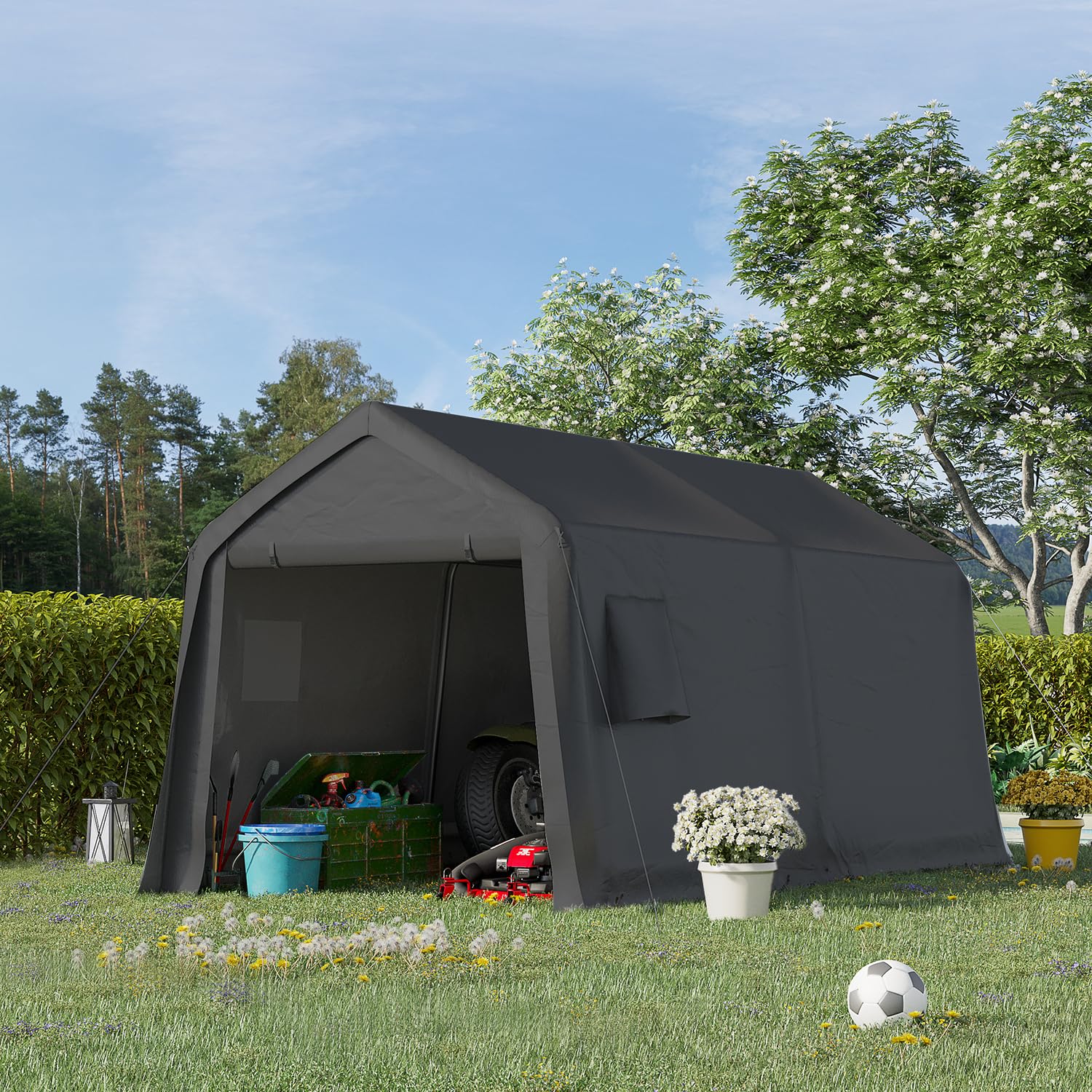 Amazon.com: MELLCOM 8x14 ft Heavy Duty Carport, Outdoor Storage