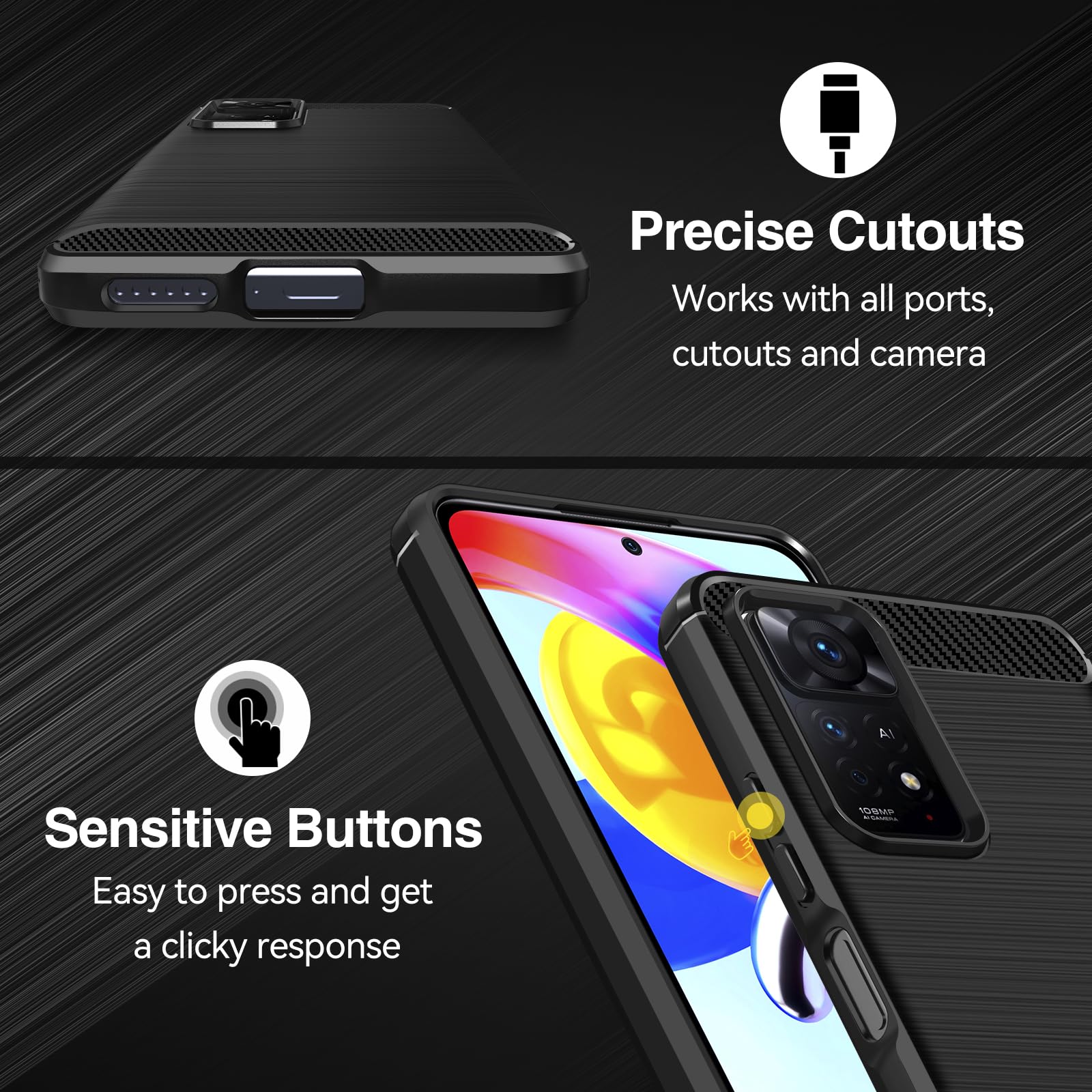 IVoler Handyhülle Für Xiaomi Redmi Note 12 Pro Plus 5G – Militärische Stossfest, Schlank, Kratzfest & Fingerabdruck-sicher In Schwarz