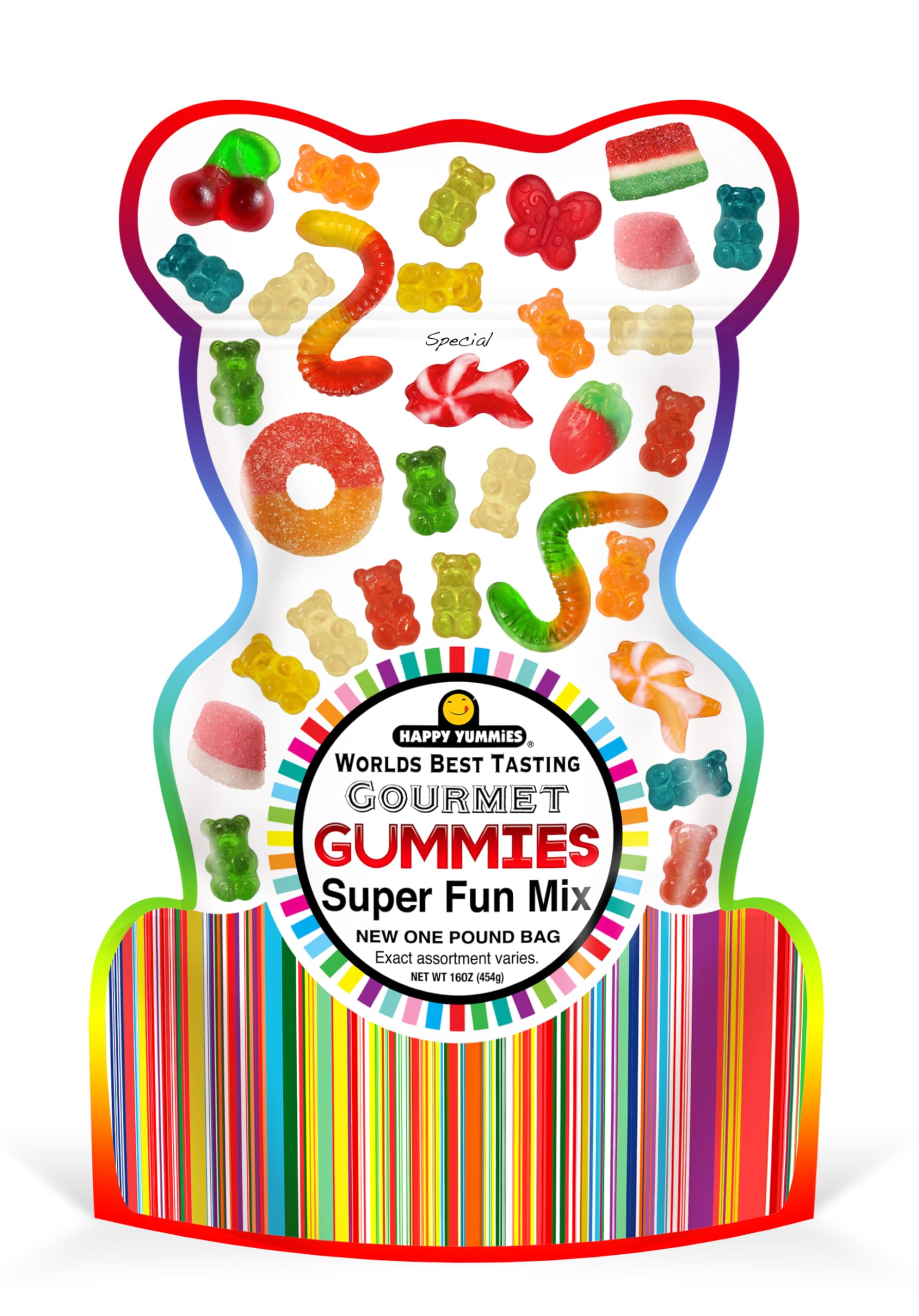 Happy Yummies Worlds Best Tasting Gourmet Gummies Spring Mix Assortment Gummy Candies 16oz
