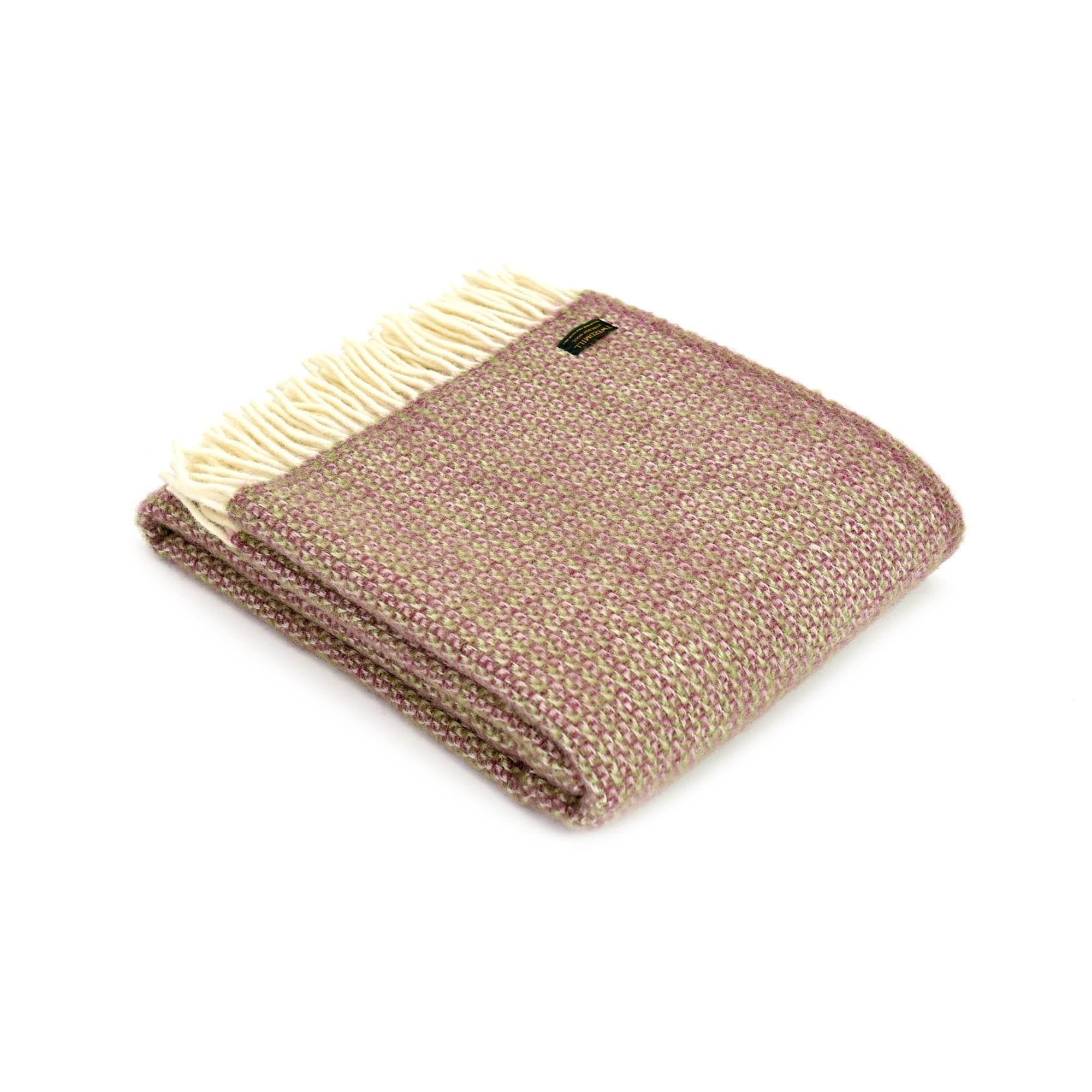 TWEEDMILL TEXTILES 100% Pure New Wool Sofa Bed Throw Blanket ILLUSION RASPBERRY