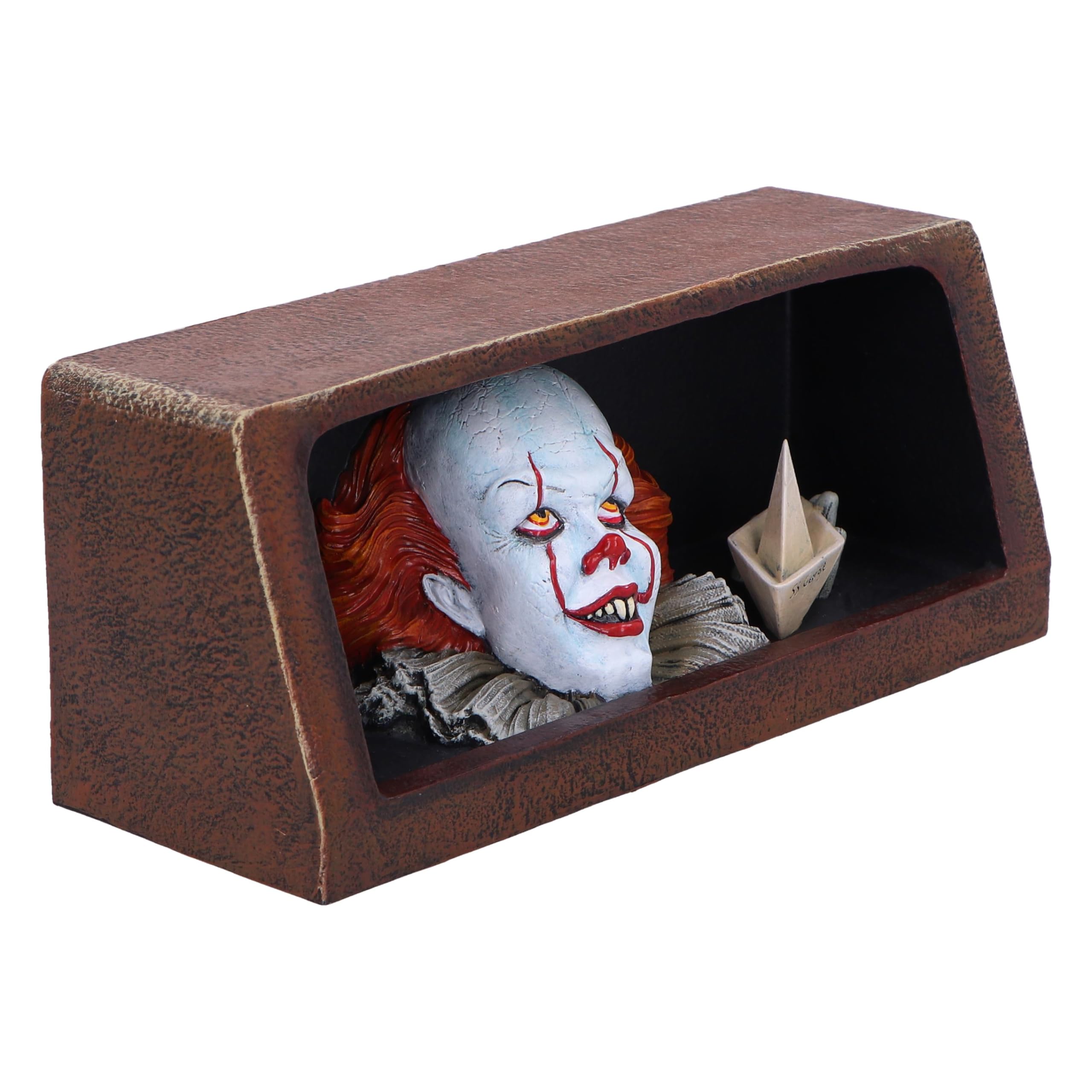 Nemesis Now IT Pennywise Drain - Statuetta luminosa in resina, 20 cm, prodotto ufficiale IT The Clown, Pennywise Clown, decorazione per sala cinema, realizzata in resina finissima