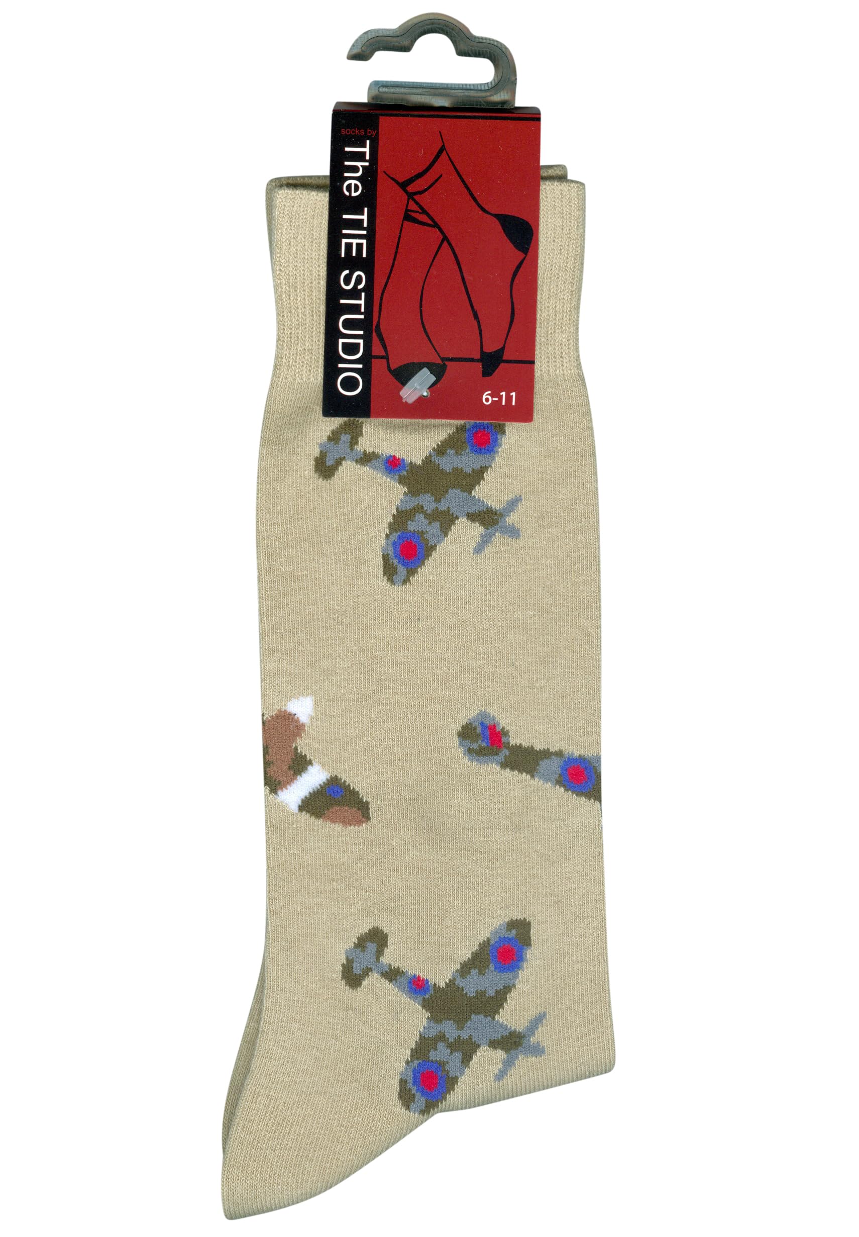 The Tie Studio Spitfire Socks – Cotton Rich Men’s Novelty Socks UK Size 6-11