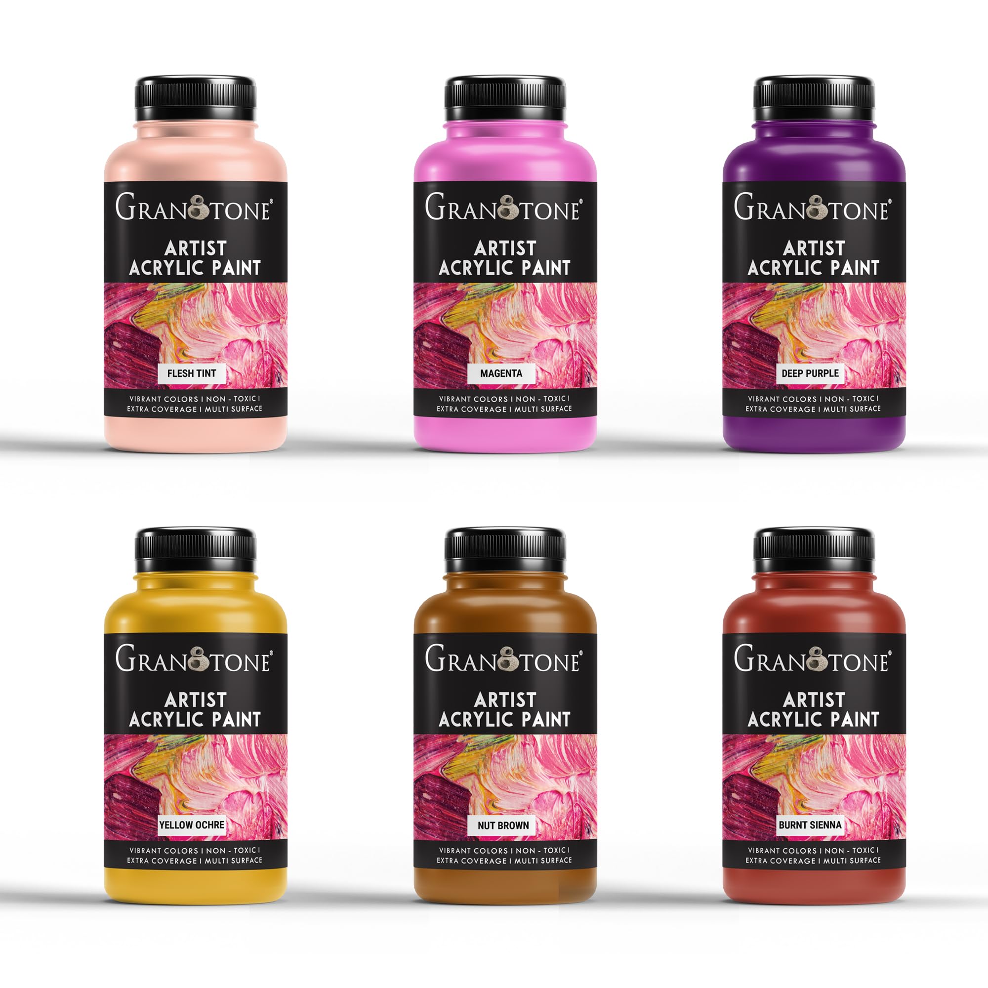 GRANOTONE Acrylic Paint Set 6 Colors 7 oz Each