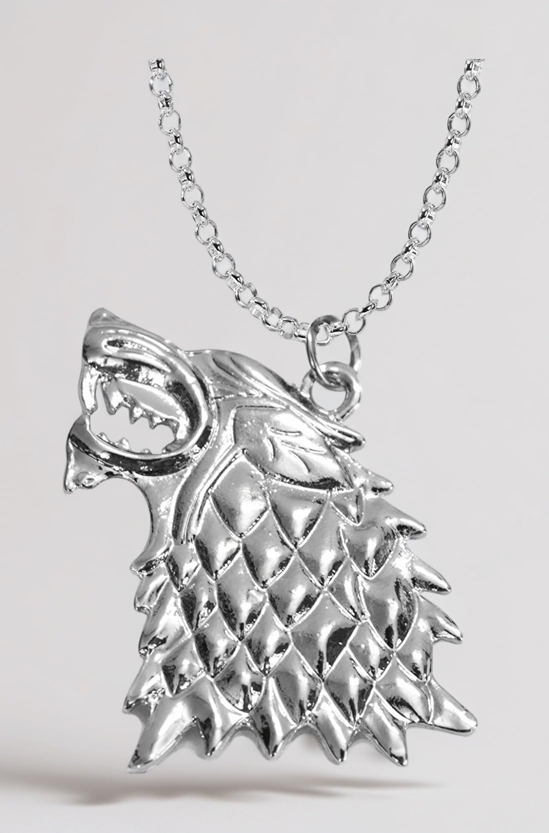 Mahi Famous Game of Thrones Inspired House Stark Wolf Pendant with Chain PS1101581R