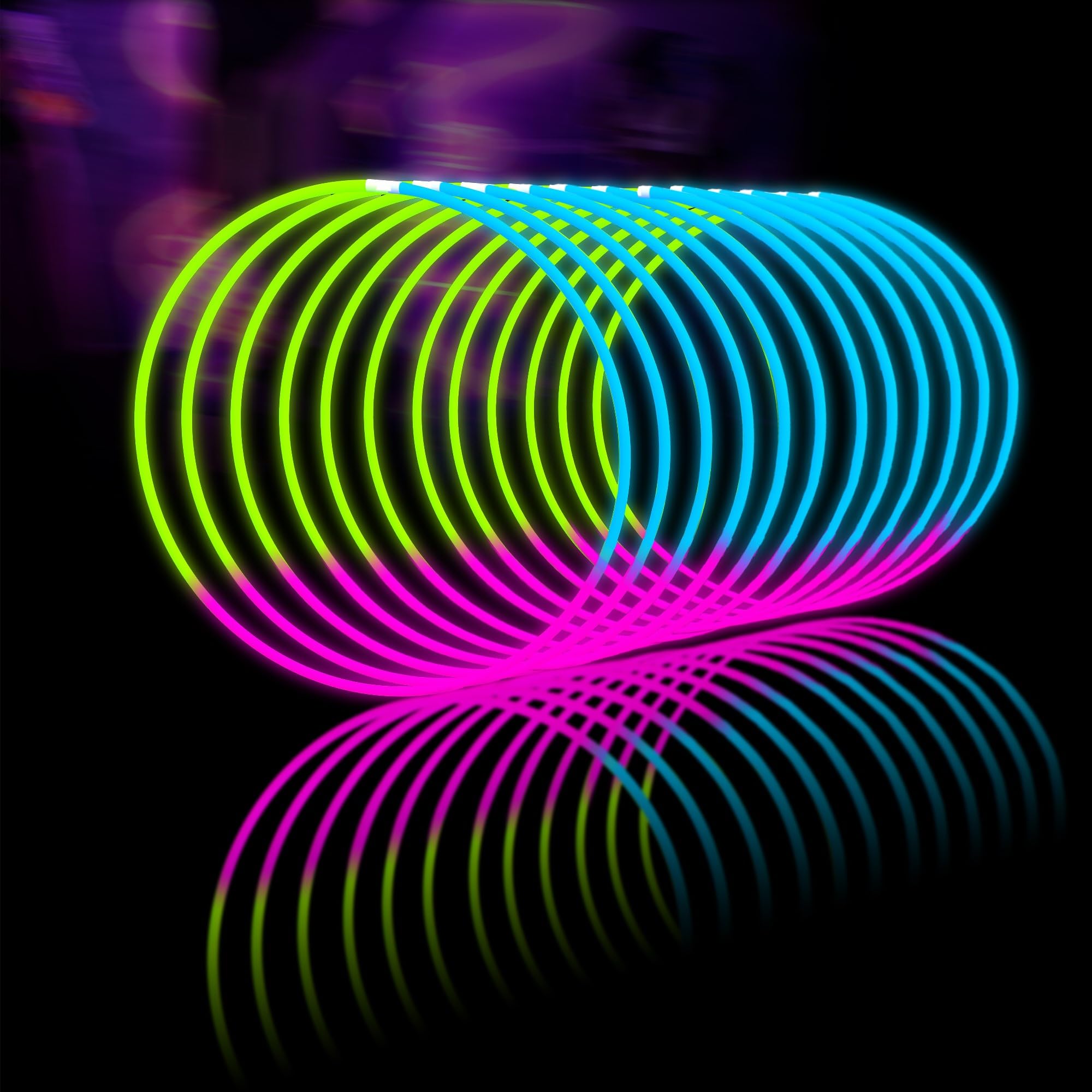 Glow Sticks Bulk 100ct 22inches Glow Necklaces with Connectors for Party Festivals Raves Birthday Wedding, Tricolor