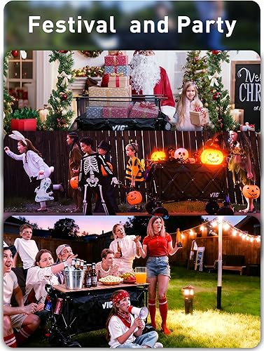 Miniatura 8 de VIC Ridge - Carro plegable de doble piso de gran capacidad de 400 litros con frenos, carrito extensor extra largo de 54 pulgadas, carrito plegable