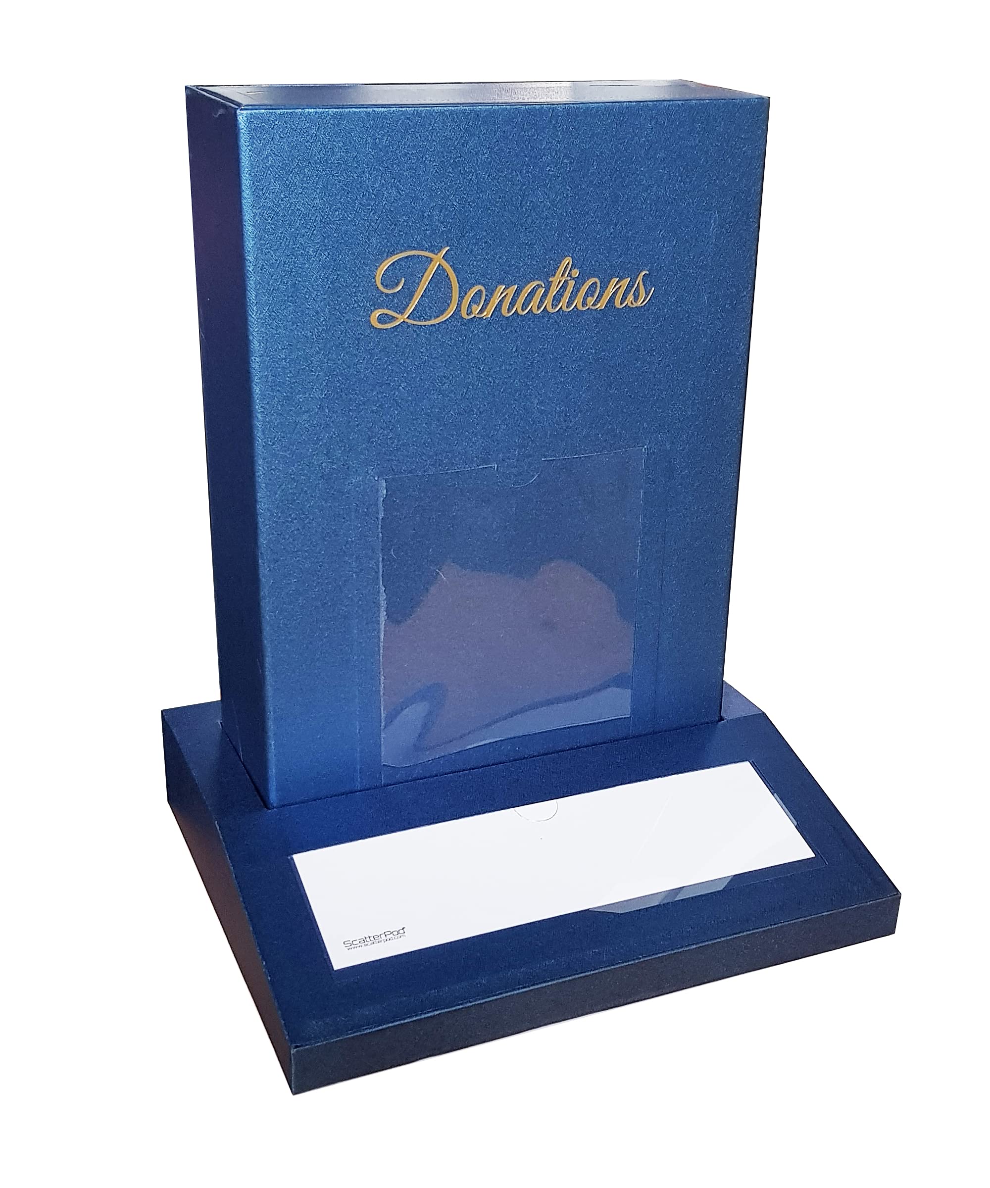 Scatterpod Blue Donation Pod & Stand - Secure Charity & Fundraising Donations Box
