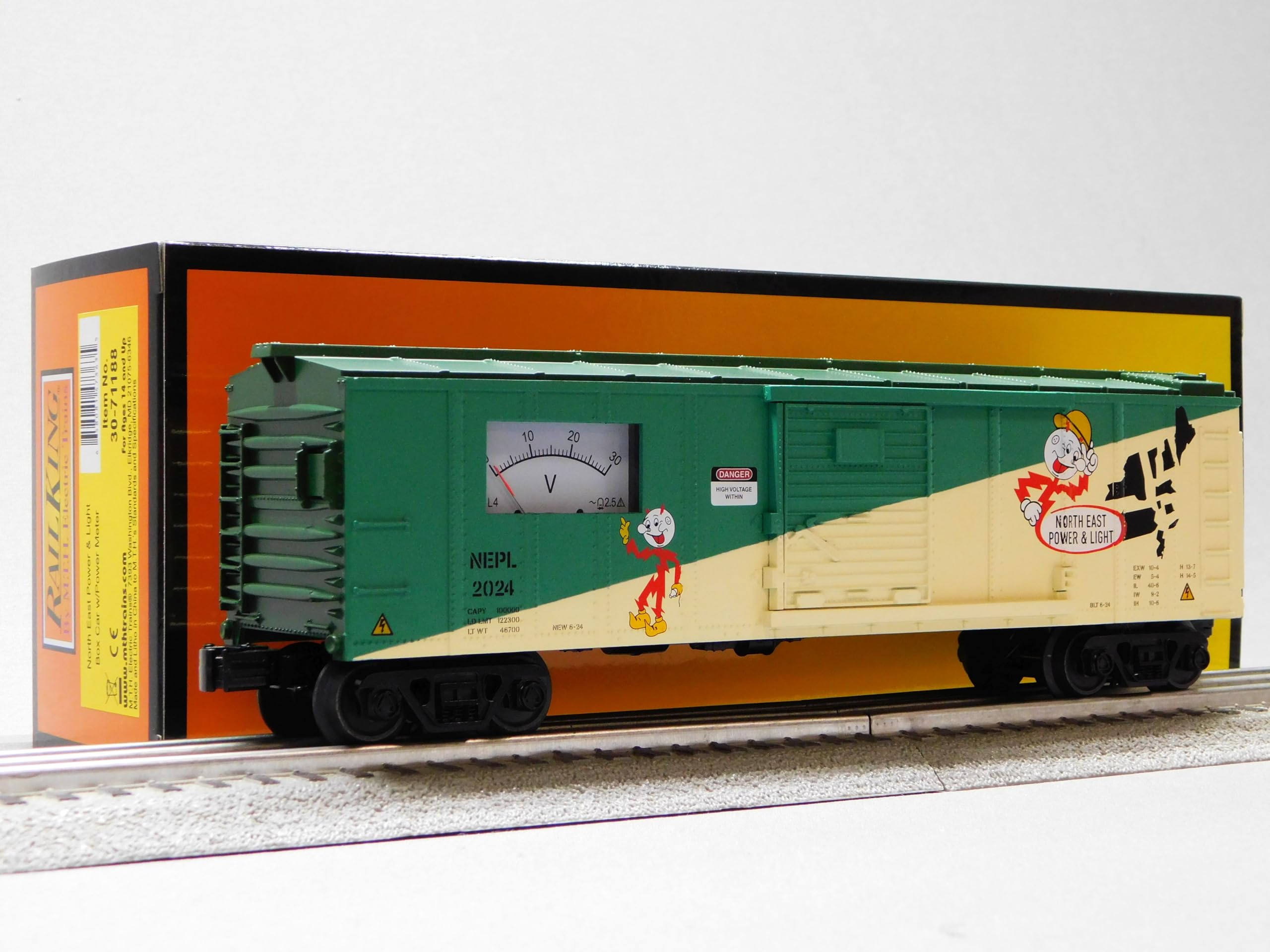 MTH RAILKING North East Power & Light Power Meter BOXCAR O Gauge 30-71188