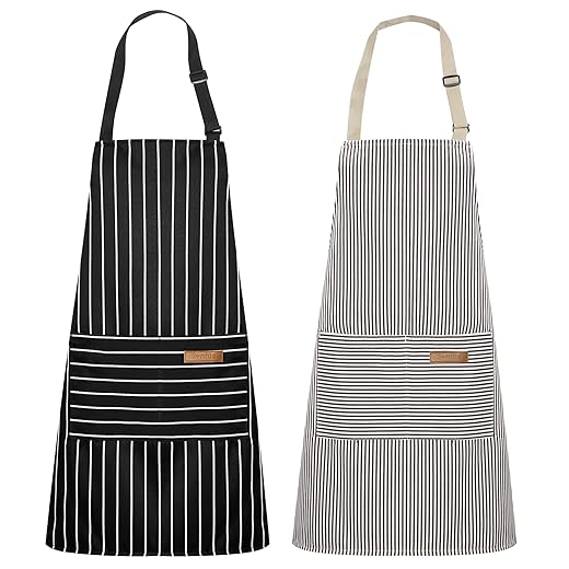 Syntus Adjustable Bib Apron with 2 Pockets Cooking Kitchen Aprons for Women Men Chef