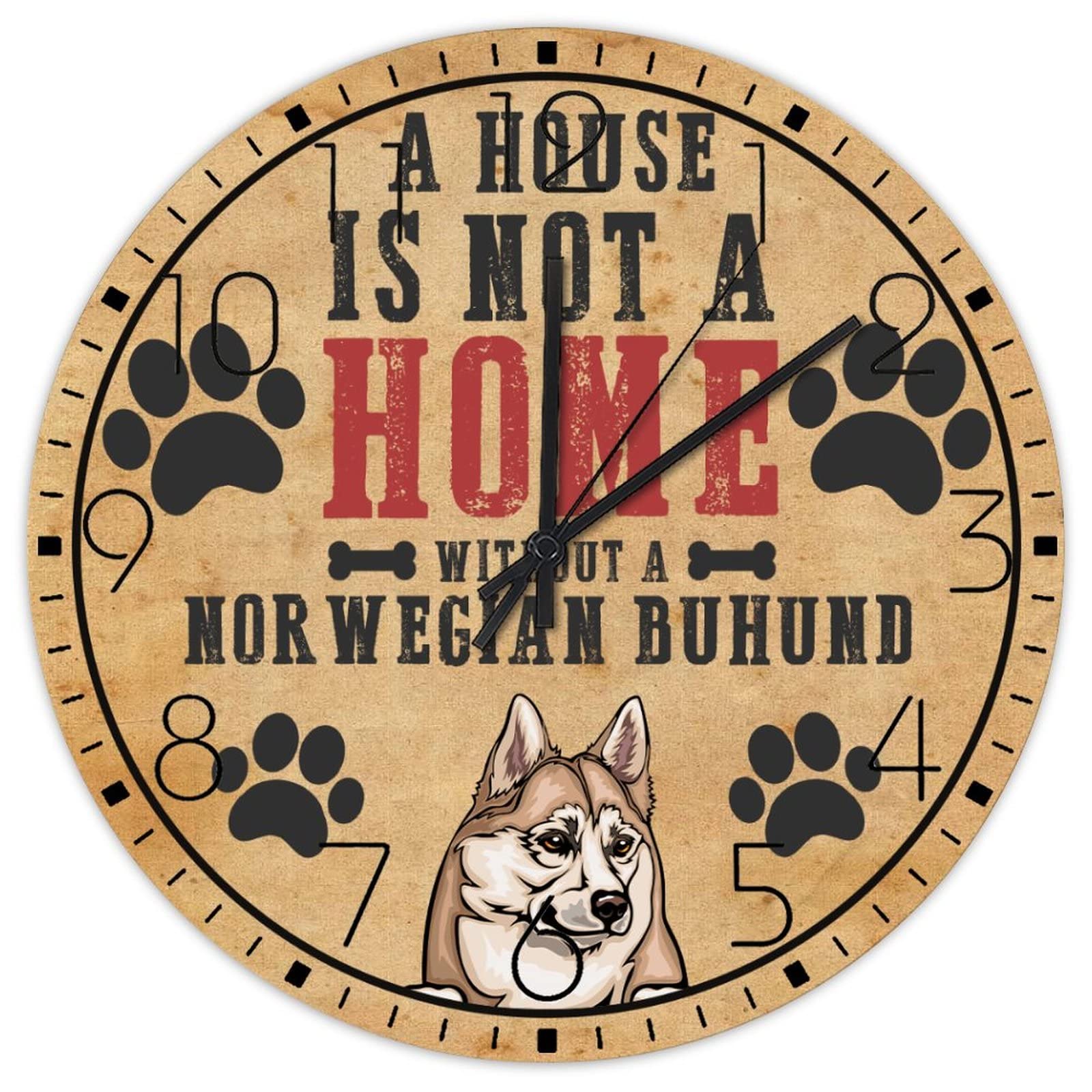 Horloge murale portrait d'animaux domestiques en bois silencieuse