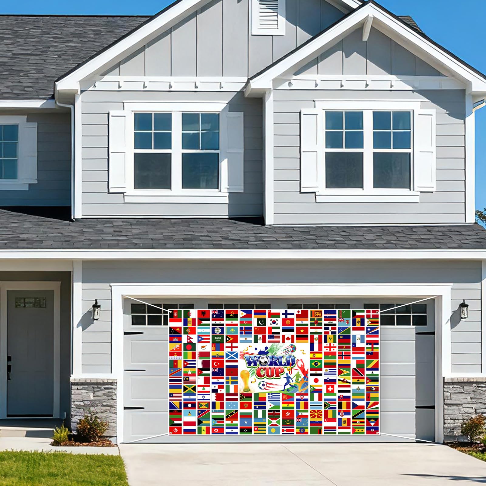 DPKOW Decoración 2026 Mundial Pancarta Banderas Países 2026 Copa del Mundo de Fútbol Decoracion Banderas Nacionales Futbol Mundial Fondo Bandera Equipos Selecciones Pancarta, 185 x 110 cm - 5