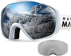OutdoorMaster Óculos de esqui com capa para snowboard Snowboard Snow OTG Antiembaçamento