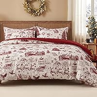 Vista 1 de CAROMIO Funda de Edredón de Navidad Tamaño Twin, Juego de Ropa de Cama de 2 Piezas con Funda de Edredón Estampada de Navidad (Twin, 68"x90")