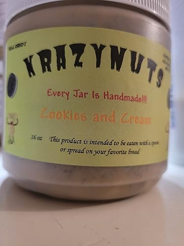 Krazynuts Mantequilla de cacahuete Oreo Spread, proteína añadida, bocadillo totalmente natural, bajo en carbohidratos, bajo en azúcar, mantequilla