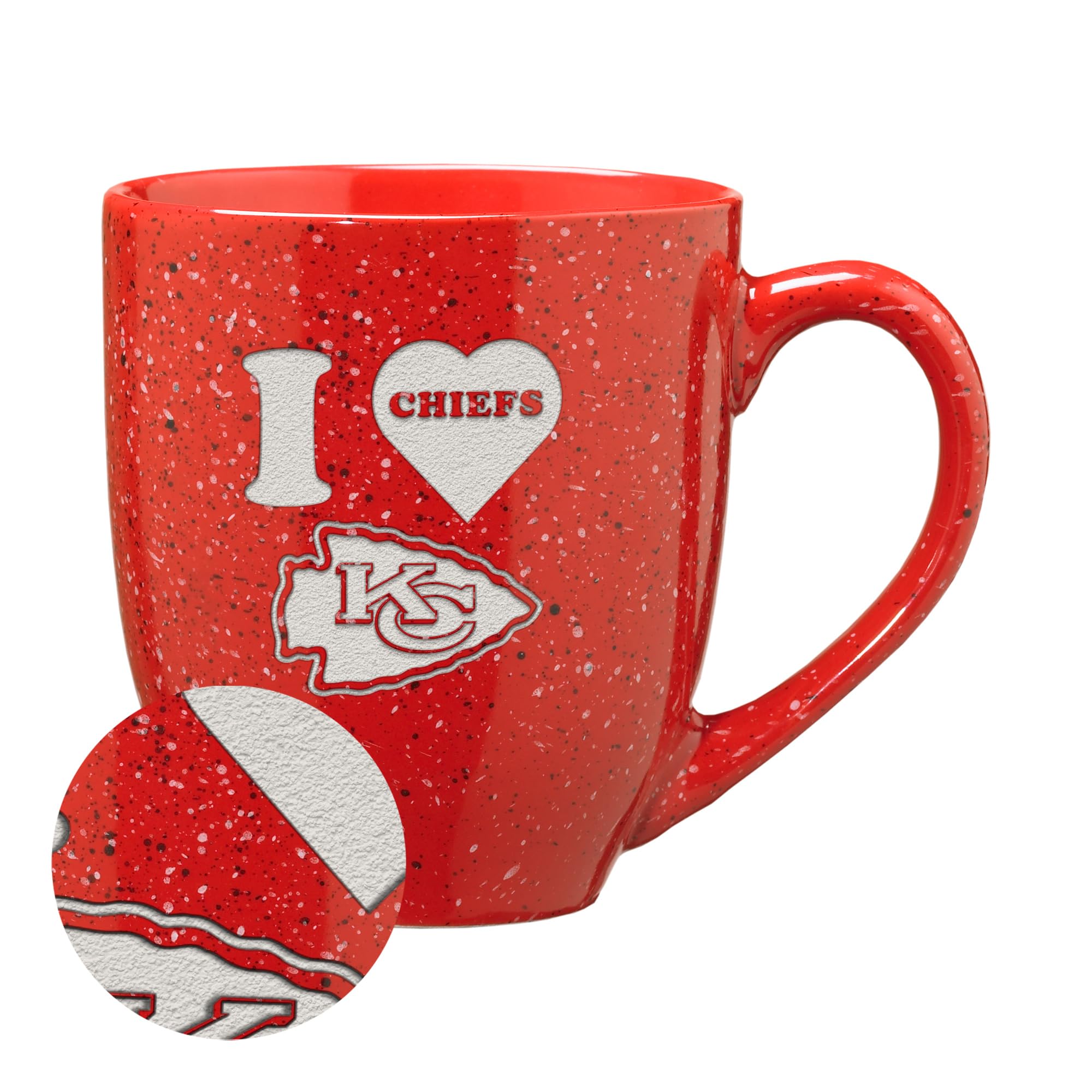 Rico Industries NFL Football 16 oz Team Color Laser Engraved Speckled Ceramic Coffee Mug