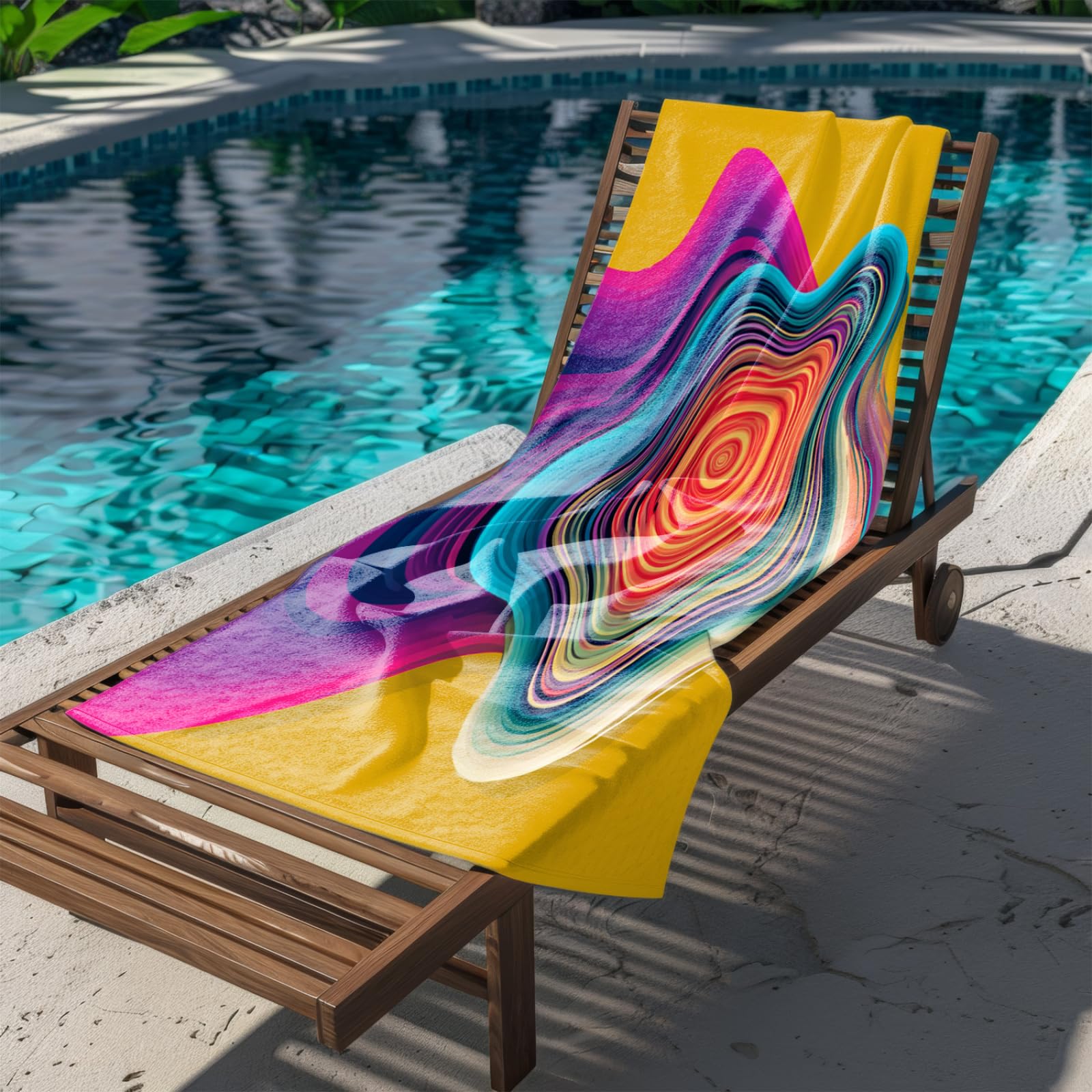 Generico Telo Mare Grande Modello Giallo Viola | Microfibra Telo Mare Antisabbia Leggero Compatto Asciugatura Rapida Assorbente Per Piscina Bagno Lavabile Fino