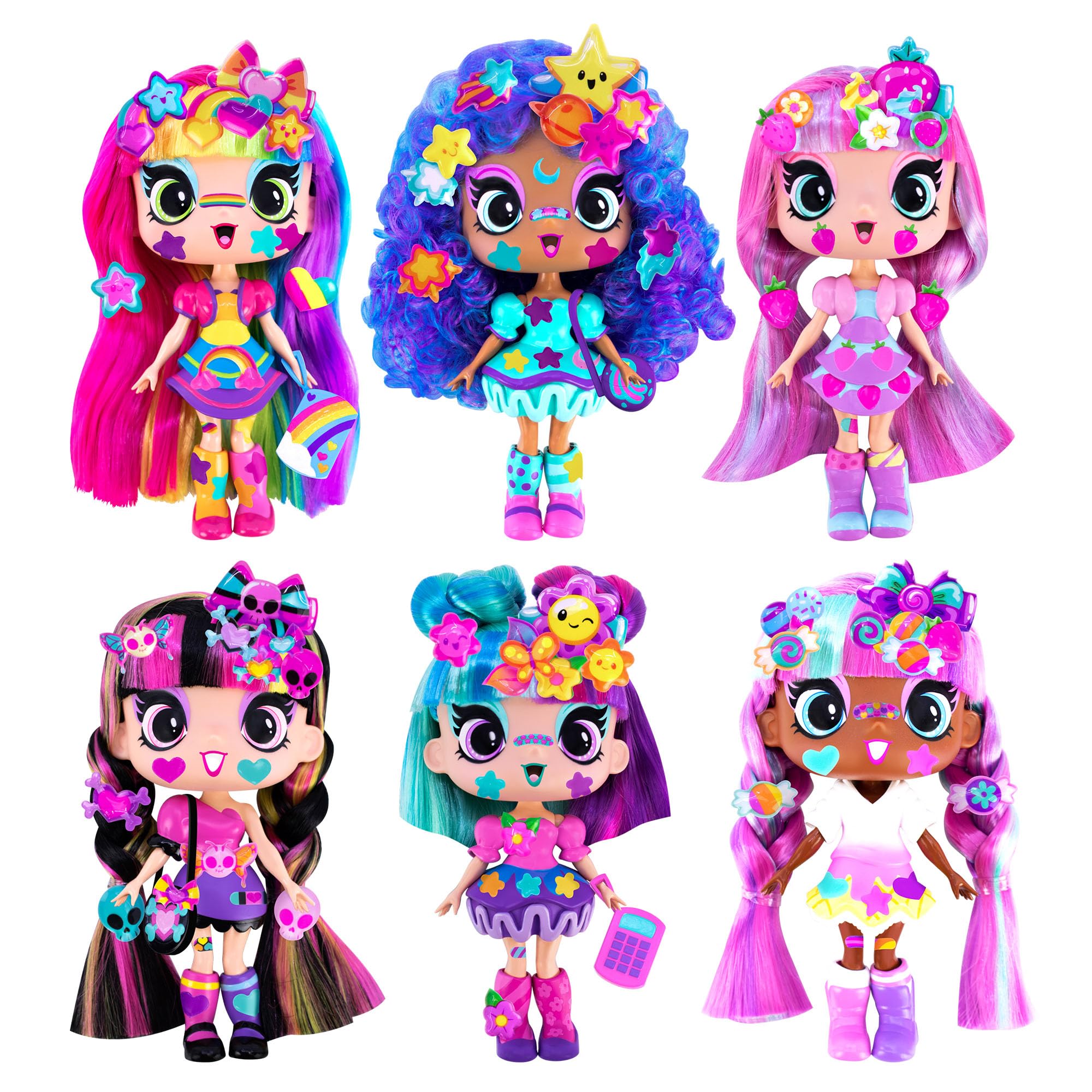 John Adams Decora Girlz | Sticker 'n' Style 5" Collectible Assorted Fashion Dolls (one supplied) | Doll features 44 colourful accessories! | Dolls & Accessories | Ages 4+