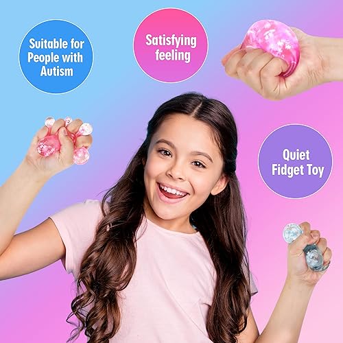 Miniatura 4 de Paquete de 3 cubos de juguete antiestrés con copos de nieve en el interior, tacto suave y frío, caja de premios para el aula, juguetes esponjosos