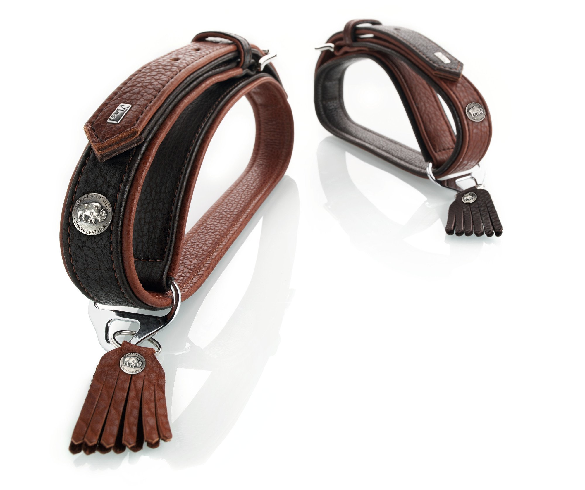 HUNTER Bison Leather Collar Cody Special, X-Large, Dark Brown: Buy