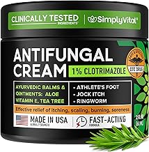 Antifungal Cream for Athlete's Foot, Ringworm & Jock Itch - Clotrimazole 1% Made in USA - Extra Strength Ring Worm, Jock Itch Cream, Anti Fungal Athletes Foot Treatment for Humans Skin Fungus - 2 oz