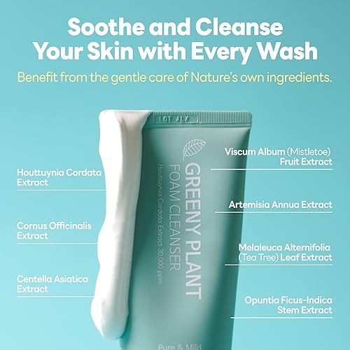 Miniatura 3 de Limpiador de espuma prémium (459.3 ft), producto K-beauty. Contiene 7 plantas verdescuidado de poros, limpiador para problemas y piel