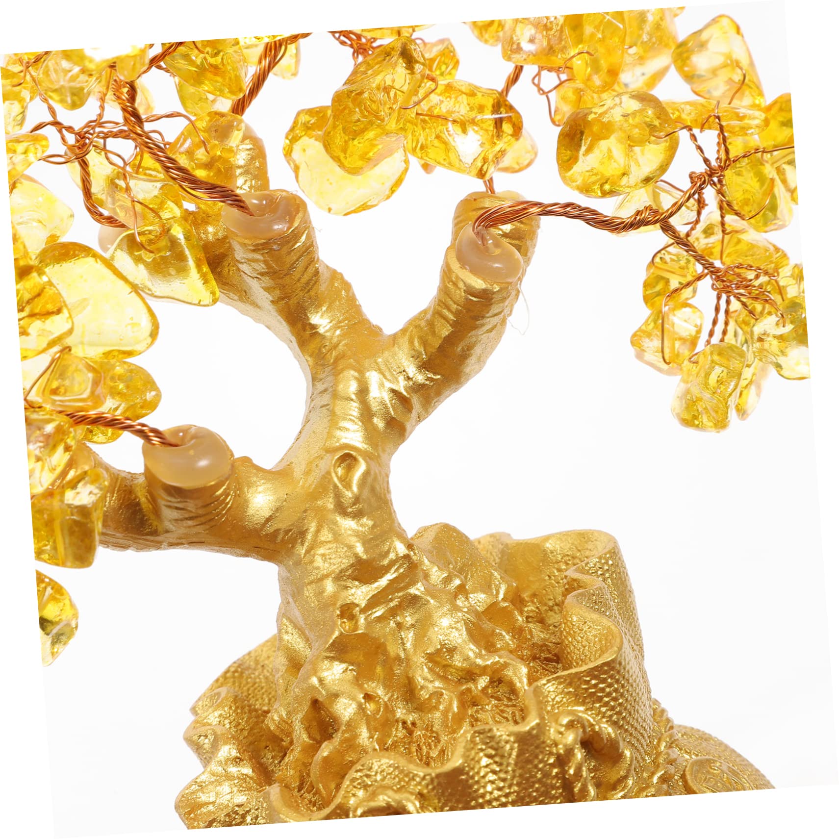 Cabilock Tree Ornaments Lemon Home Decorations Lucky Crystal Tree Lucky Chinese Money Crystal Money Tree Coin Desktop Decor Artificial Plants Feng Shui Animal Office Natural Artificial Tree