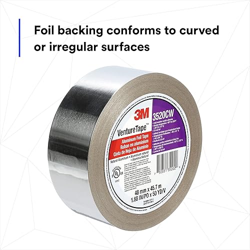 Miniatura 7 de 3M 70008915772 VentureTape - Cinta de aluminio para clima frío, 2 pulgadas, color blanco