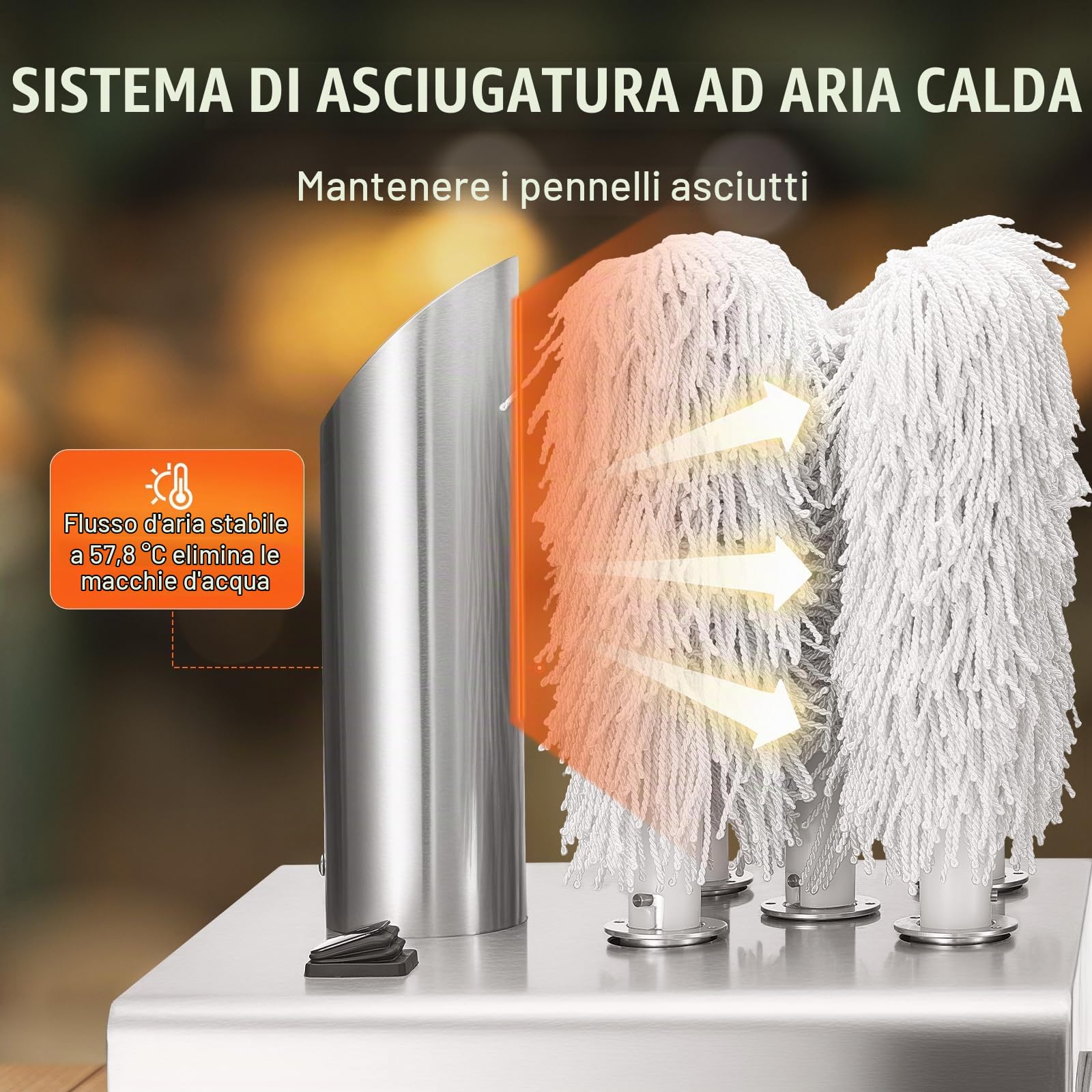 VEVOR Lucidatrice per Bicchieri da Vino, Lucidatrice per Bicchieri a 5 Spazzole, Lucidatrice Elettrica 330 Tazze/Ora per Bicchieri da Champagne, Boccali da Birra, Boccali, per Bar, Ristoranti, Cucine
