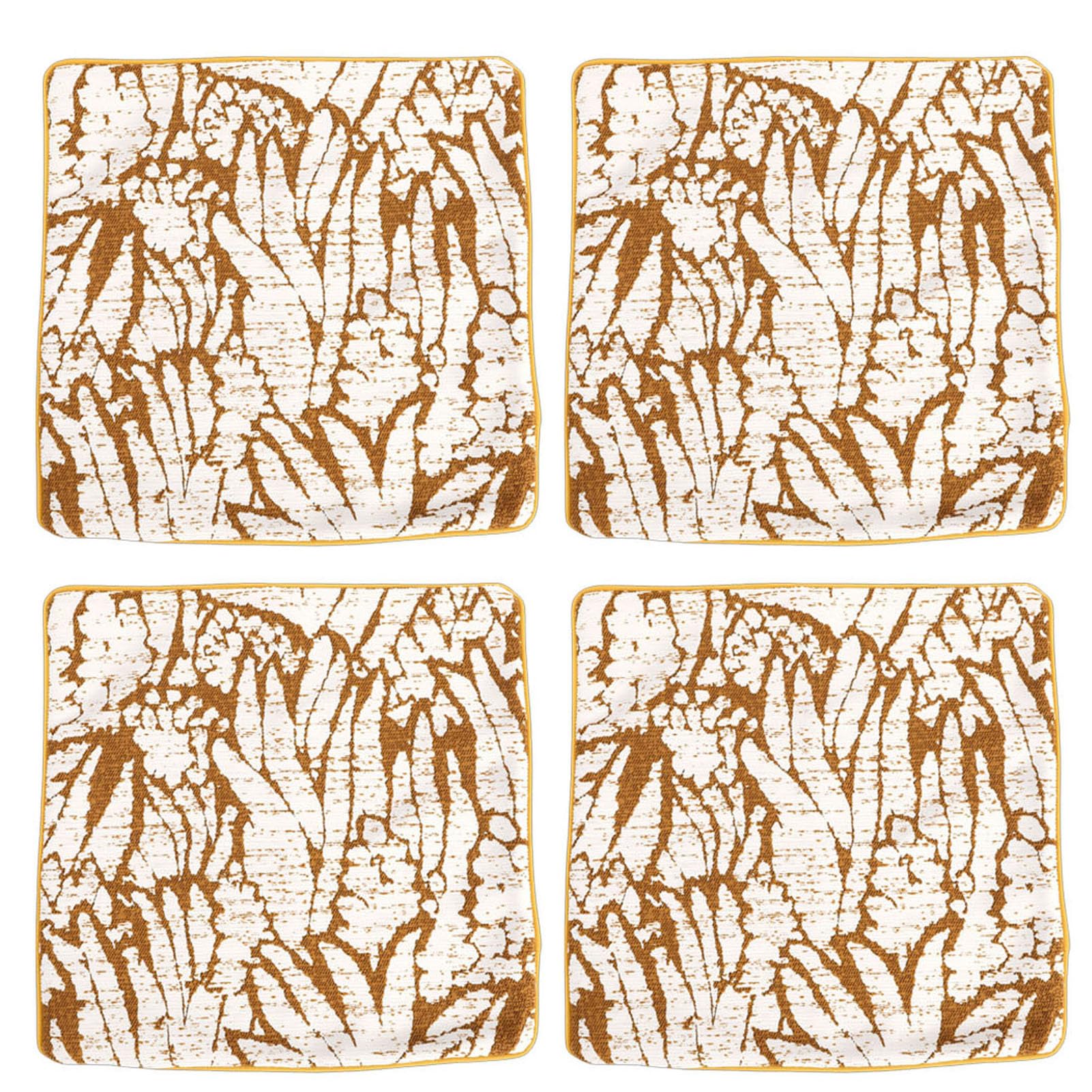 KIMISS Fundas de Almohada Rústicas Bohemias para Sala de Estar, 4 Fundas de Cojín Decorativas para sofá y sofá, de Almohada Estilo Granja Amarillas y Blancas (50,8x50,8 cm/20x20 Pulgadas)