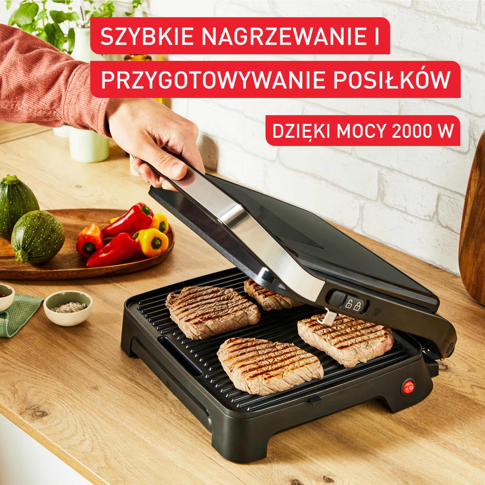 Tefal Inicio Classic GC271810 - Parrilla 2 en 1 de contacto y para paniniga, 2000 W, diseño compacto, carcasa de acero inoxidable, bandeja colectora de zumo, placas antiadherentes, color negro