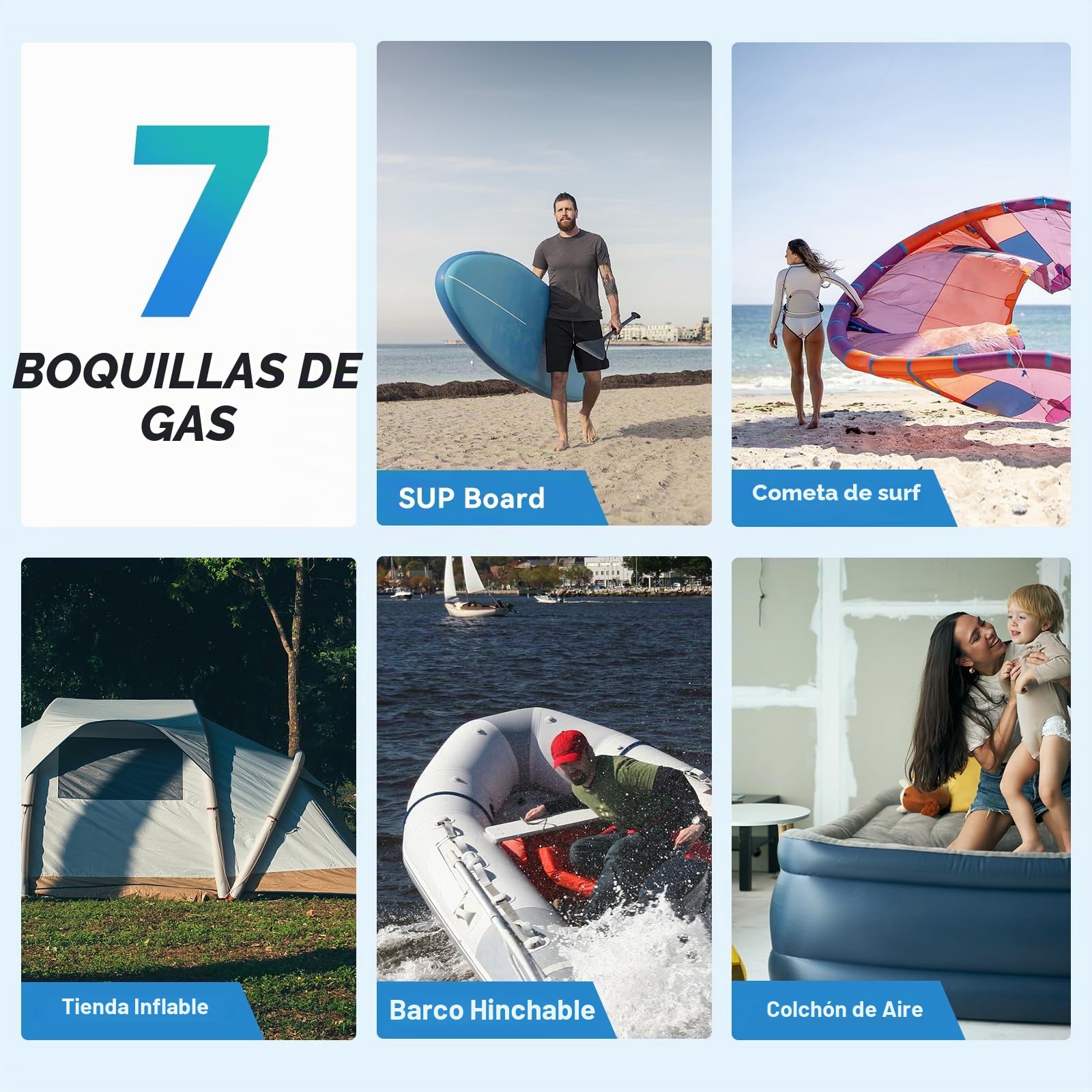 CYCPLUS Bomba de Aire Inteligente 20PSI para Sup, con Batería Recargable y Función de Inflado/Desinflado Inteligente. Ideal para Tablas de Paddle, Cometas, Tiendas de Campaña y Colchones