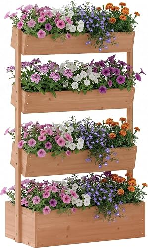 Jardinière Surélevée en Bois à 4 Niveaux 85x45x140cm Ma Outsunny