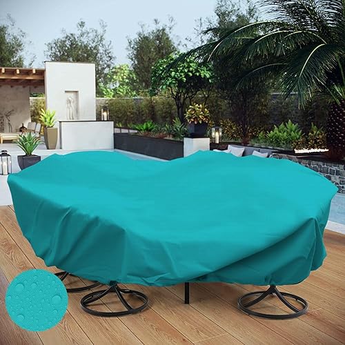 Miniatura 7 de INFRANGE Waterprrof - Fundas para muebles de patio, 9 pies, resistente a los rayos UV, resistente para exteriores, mesa redonda y rectangular, sofá,