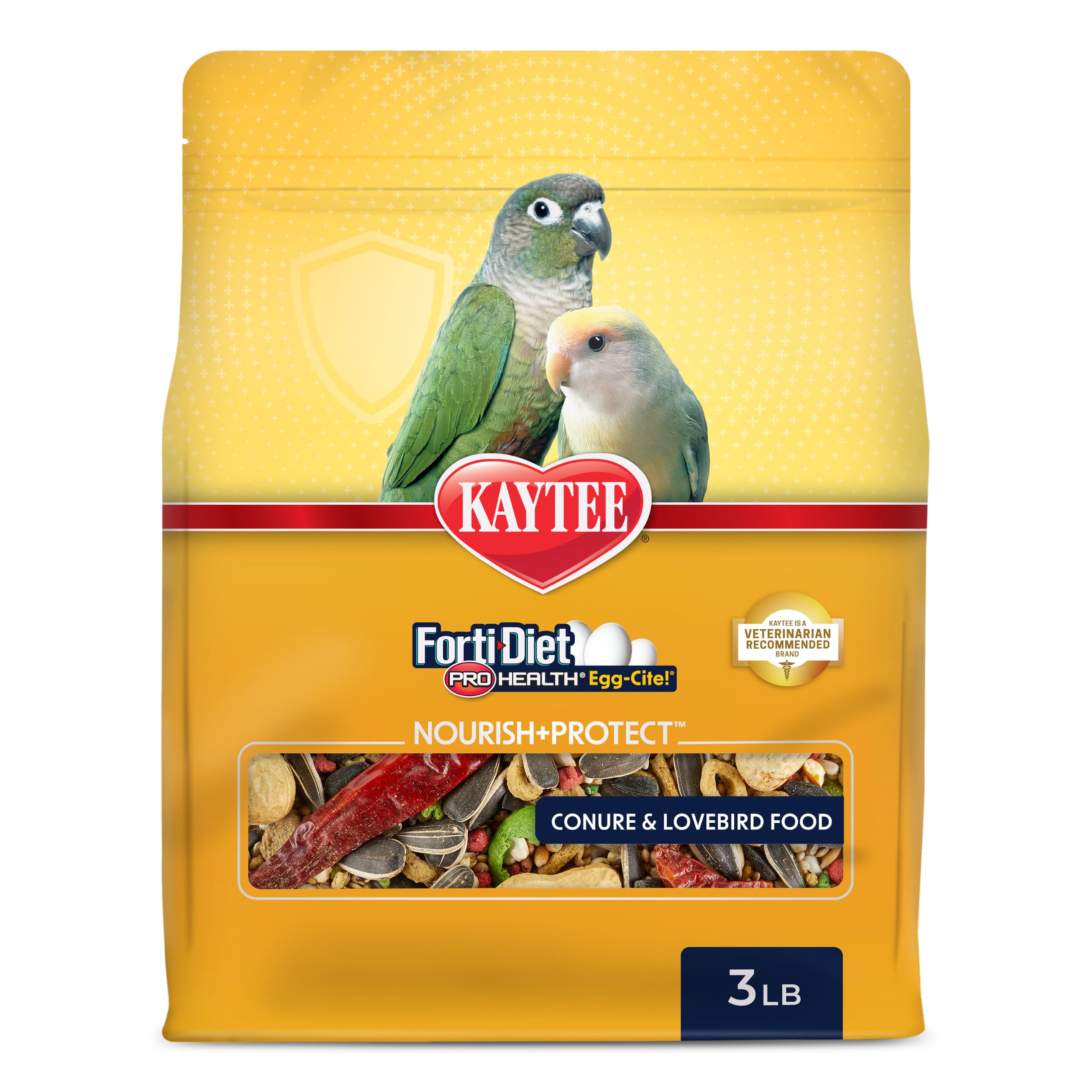 Kaytee forti-Diet Pro Salud Egg-cite. Conure & Agapornis Alimentos, 3-LB Bolsa