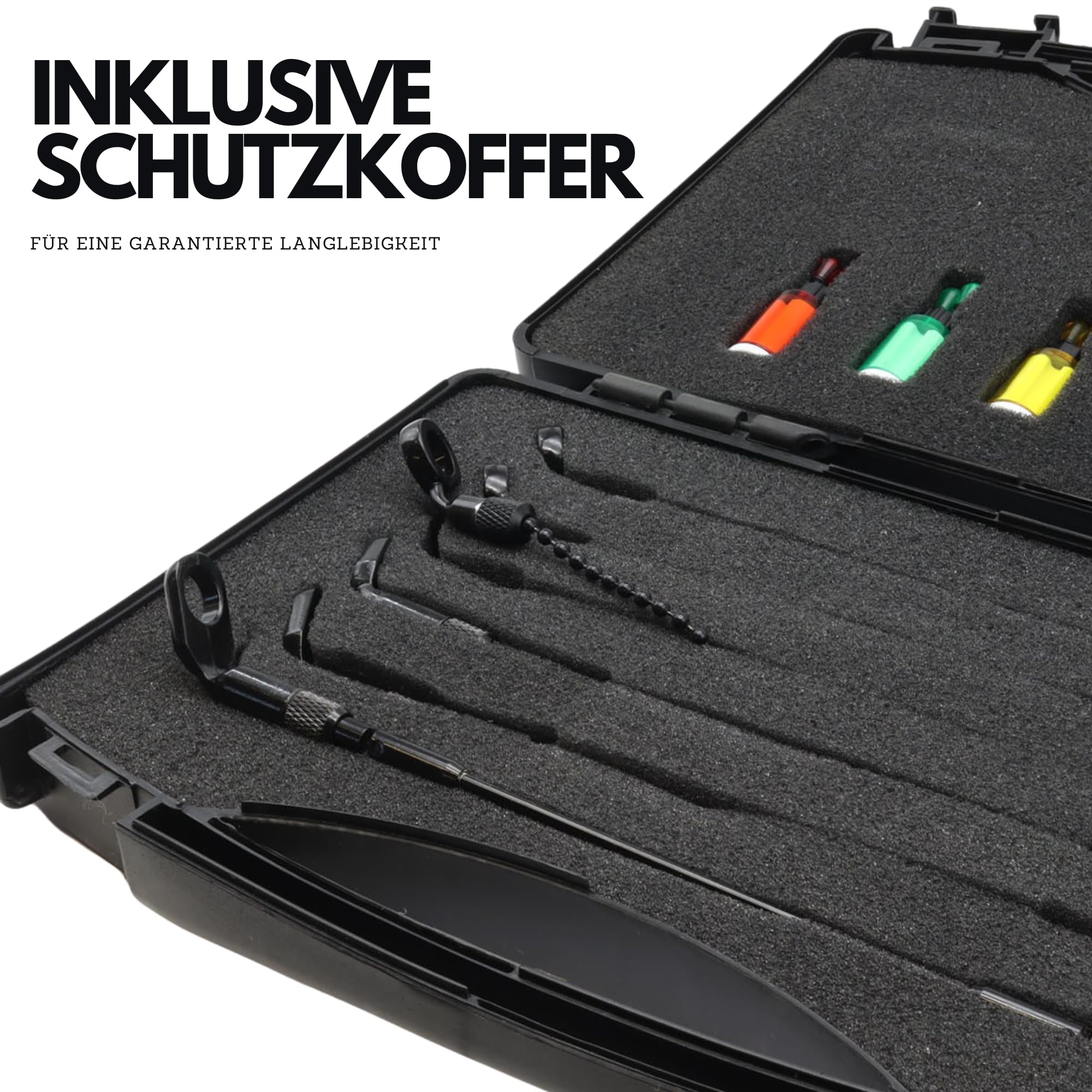 Funk Bissanzeiger Komplettset Hy-Tec 3+1 | inkl. Rod Pod, Indicator System 3+3, 3x Butt Grip Fluo, Funkübertragung, LED-Nachleuchtfunktion