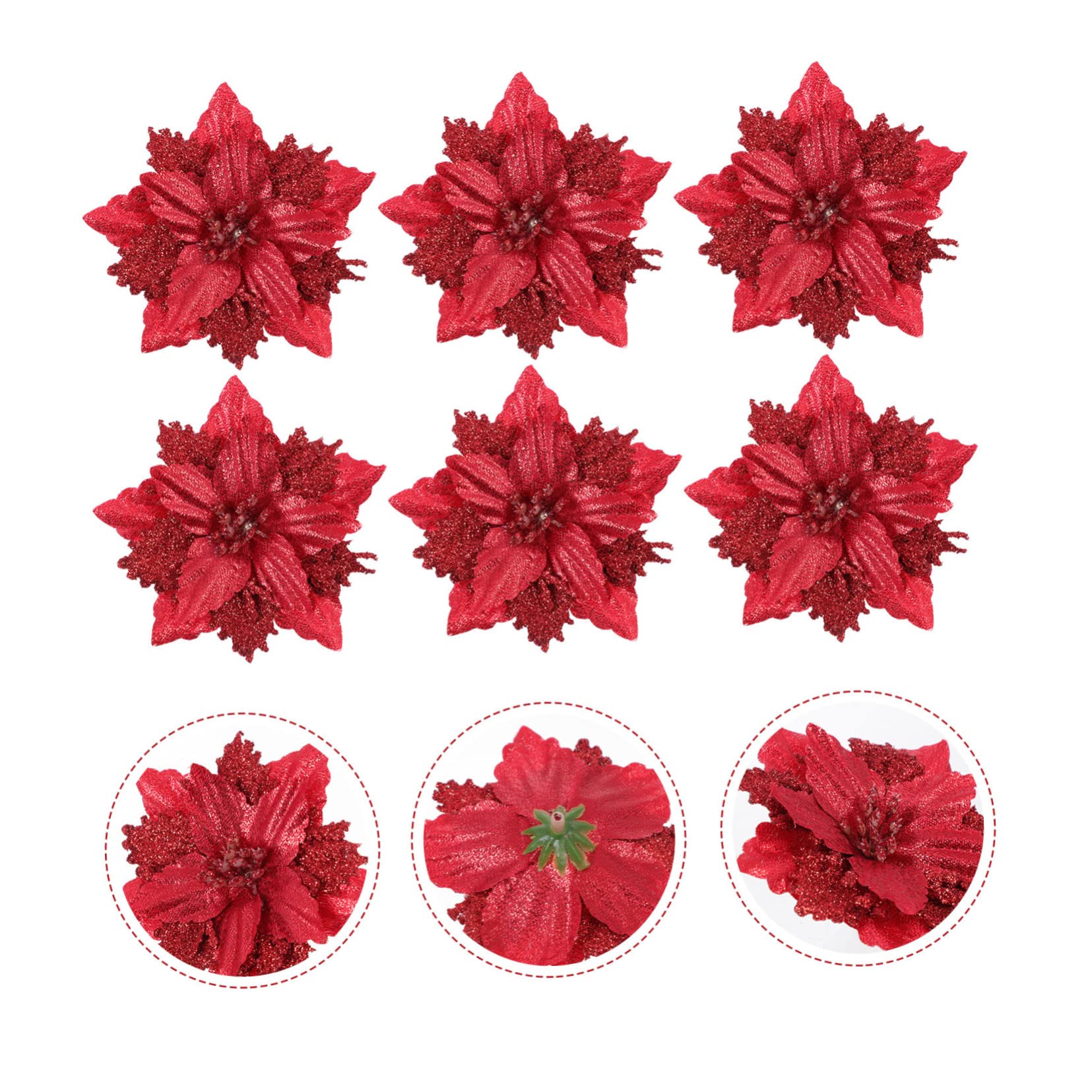 TOPBATHY 24stücke Künstliche Weihnachtsblumen Dekoration Für Weihnachtsbaum Festliche Anlässe Und Partys Rote Simulation Poinsettia Blumen Für Stilvolle Weihnachtsgestaltung