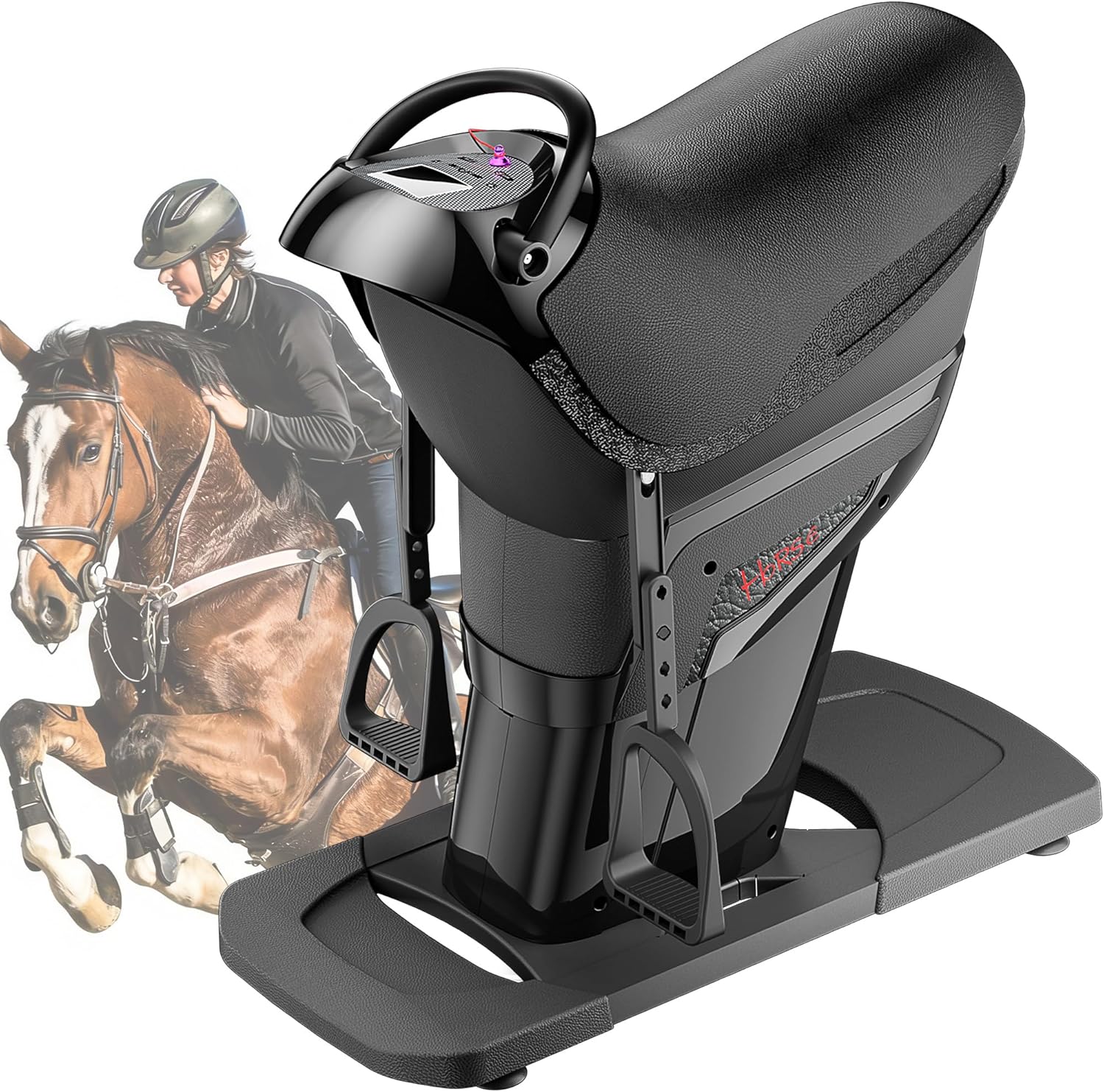 Horse Riding Machine, 3D Electric Horse Riding Simulator, 20 Speed Indoor Exercise Fitness Equipment with LCD Display for Abdomen, Waist, Leg & Full Body Workout 2i3