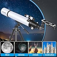 Vista 5 de Telescopio Celticbird para adultos de alta potencia, telescopios de viaje para principiantes de astronomía para adultos Regalos, apertura de 80mm