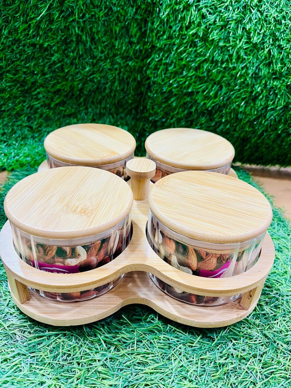 Buy DAILY SHOP ONLINE Round Glass Storage Container Jar Bowl With ...