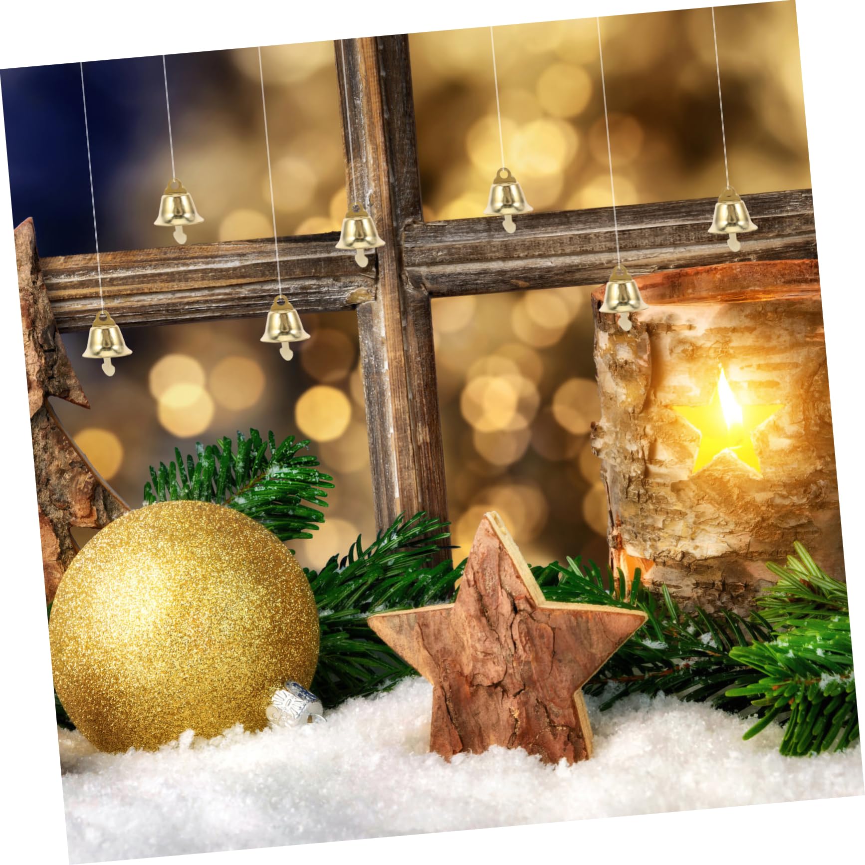 120pezzi Mini Ciondolo Forma di Campana di Natale Ornamento per Albero di Natale Ciondolo Pendente Dorato Accessori Fai da Te per Campanelli Eolici