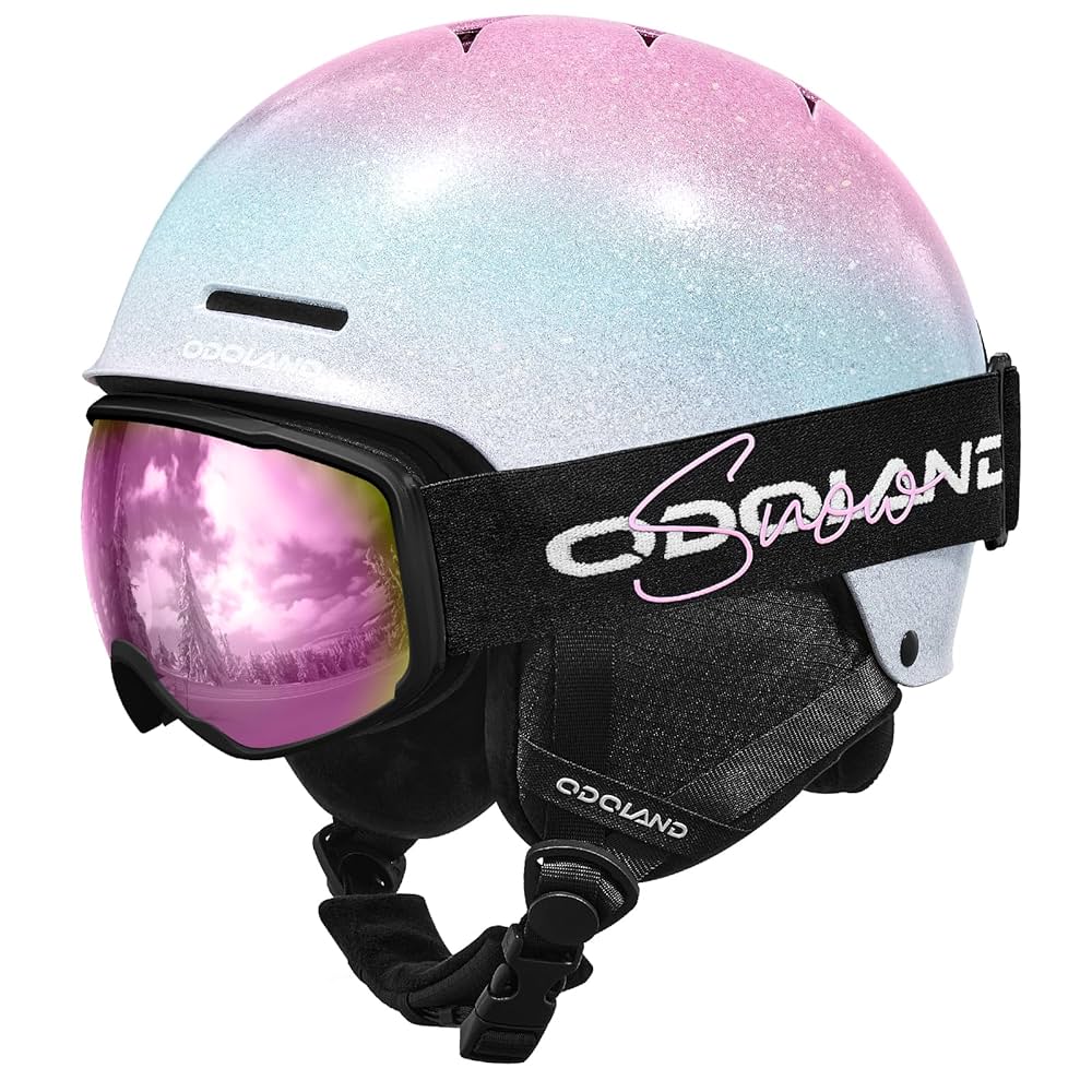 子供用スキー・スノーボードウェア&ゴーグルヘルメットのセット Amazon | Odoland 子供用スキーヘルメット ゴーグル付き