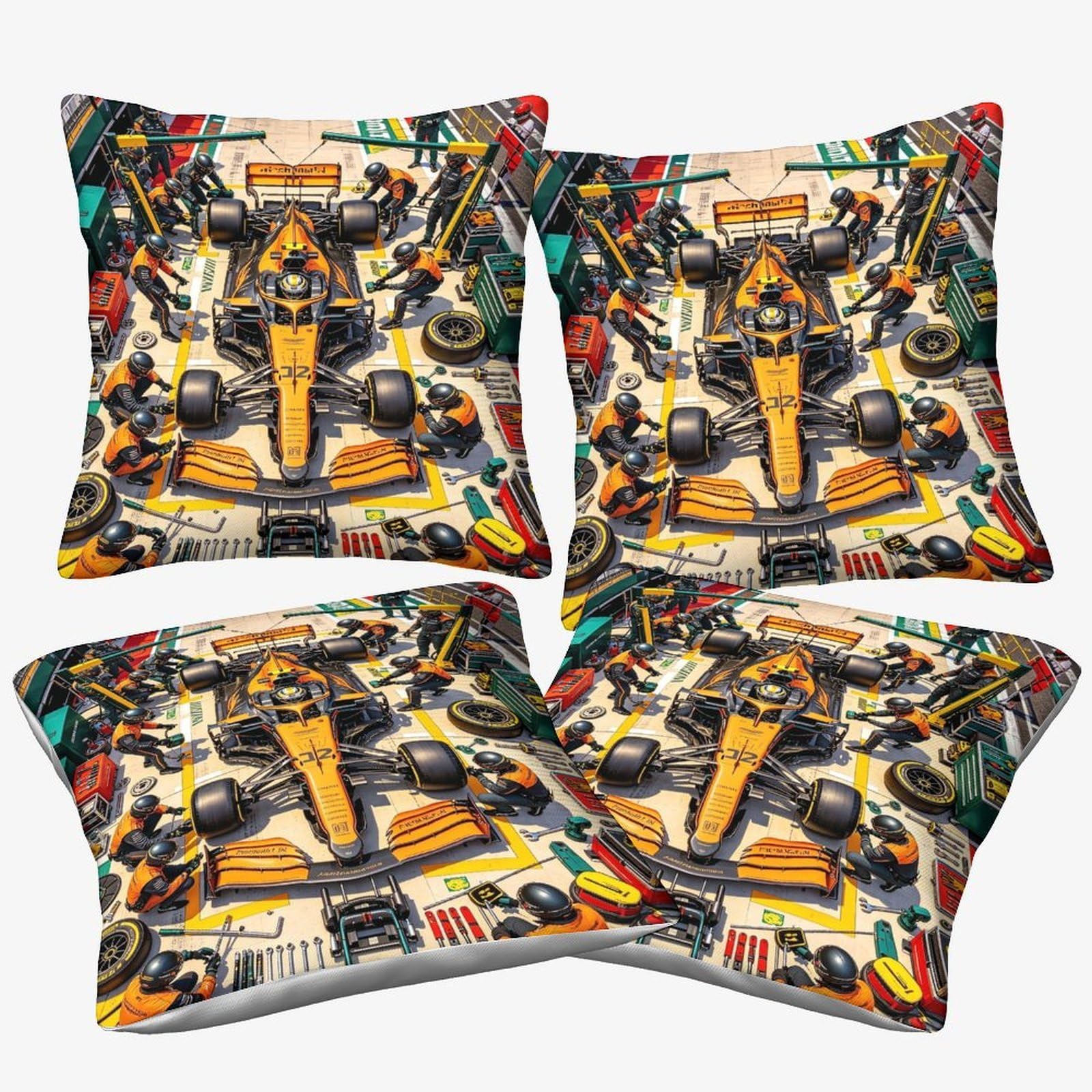 Xiaopangxy Oscarpiastrii Cushion Cover Decorations Gift, 45X45cm, 4 Pcs Pillow Cover Pit Stop Ornaments Throw Pillow Case Decor Home Livingroom Couch Sofa