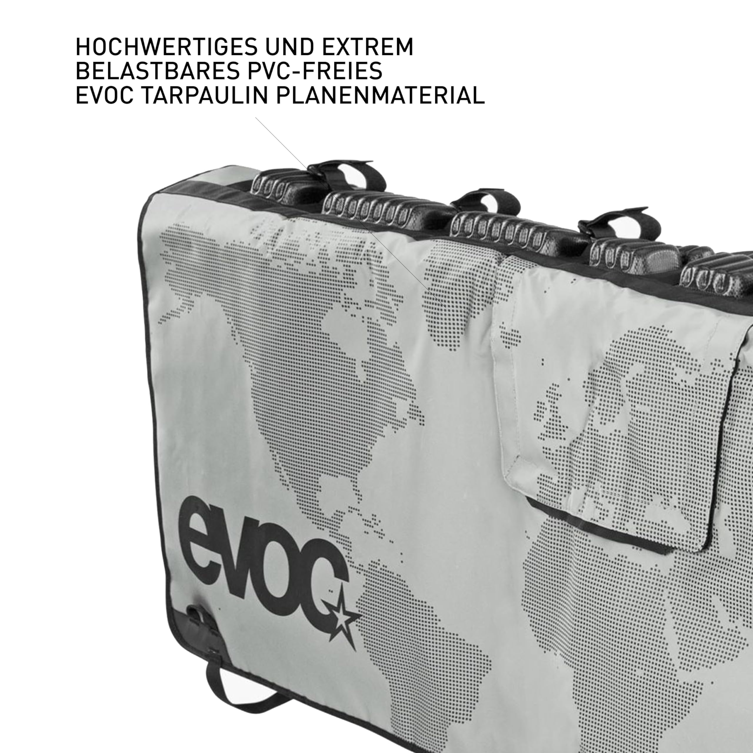 EVOC TAILGATE PAD für Fahrradtransport im Pickup (Fahrradtransport, sichere Fixierung von bis zu 6 Bikes, Schnellzugriff zum Ladeklappenhebel, Schutz für Pickup und Bike)