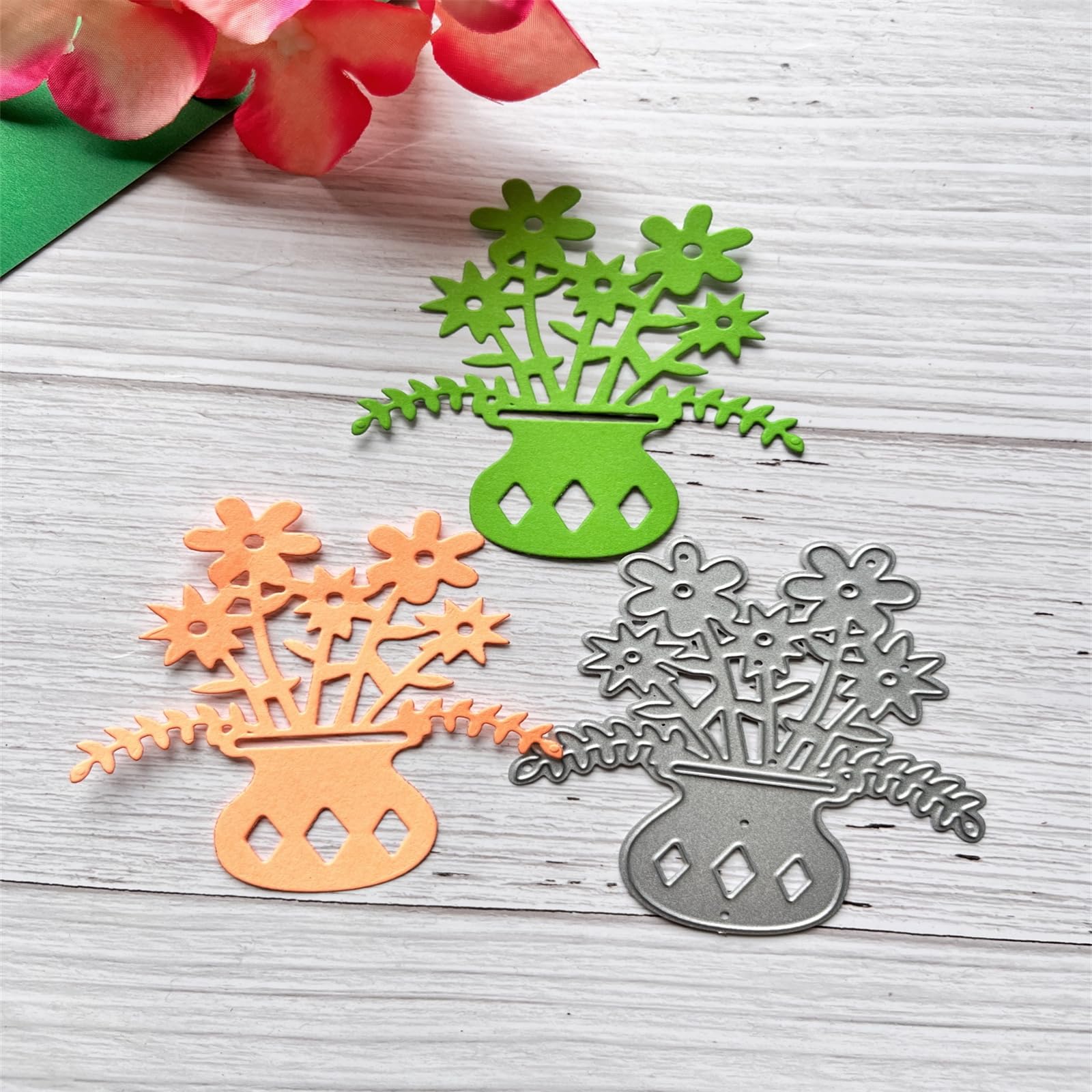 Fustelle In Metallo Per Scrapbooking: Set Fiori E Bordi Per Biglietti Fai Da Te - 3