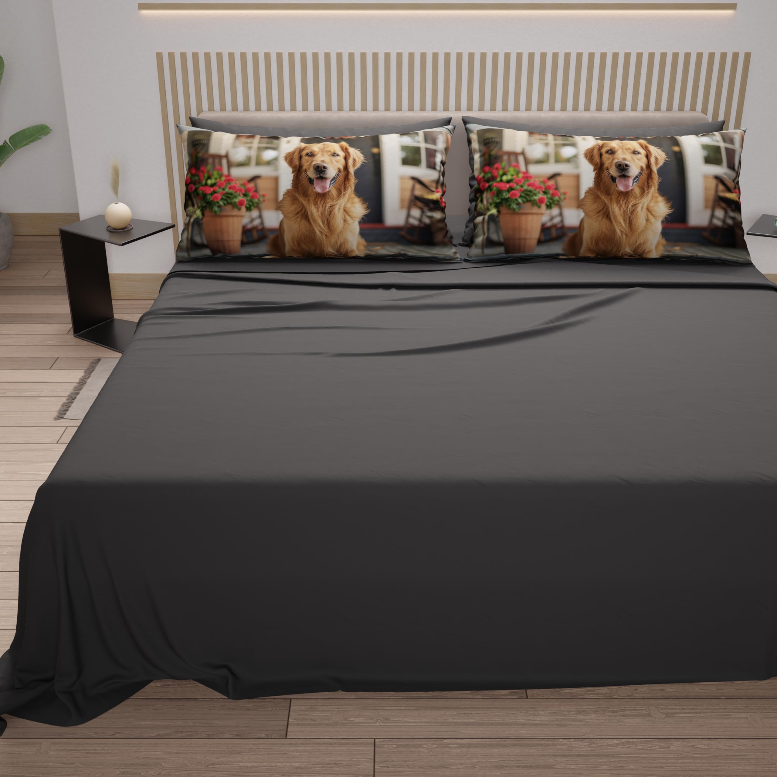 PETTI Artigiani Italiani, Animal Bed Linen with Dogs in Cotton with Pillowcases in Digital Print, Pizza and Half Sheets - Image 4