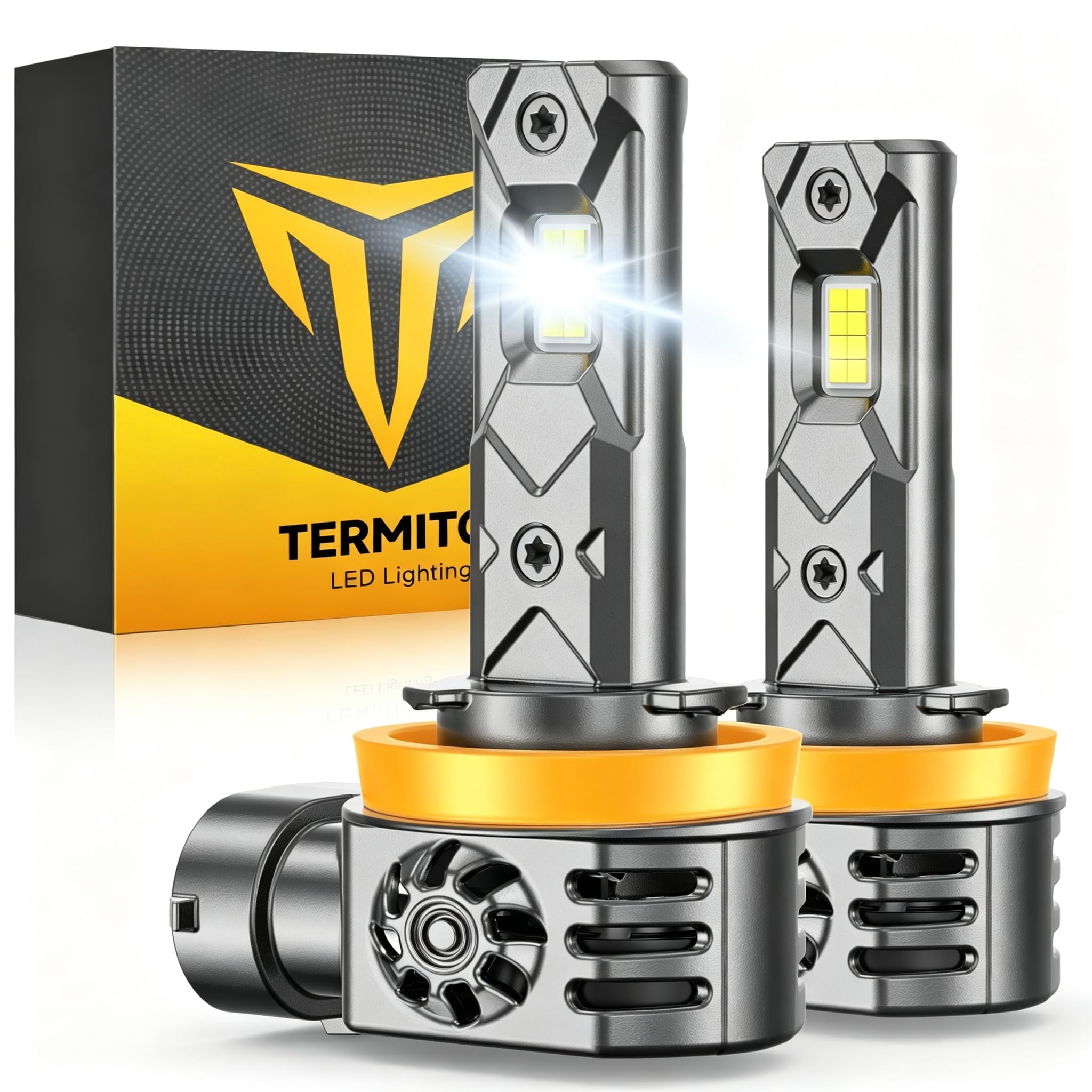 FORENNER 2026 NextGen H11 Light Bulbs, 80000LM Super Bright 6500K White High-Performance 1:1 compact size H9 H8 Fog Bulb, Non-Polarity Plug and Play, IP68 Waterproof, Pack of 2