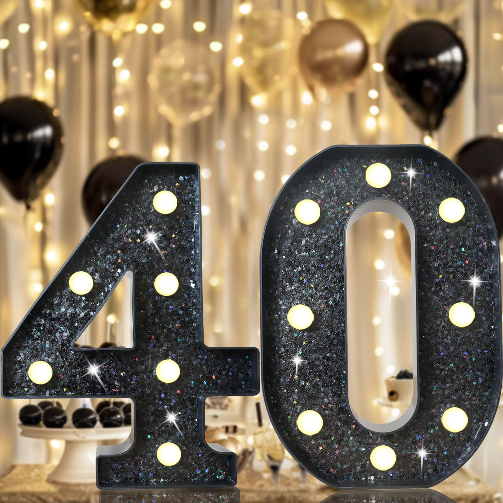 8.8" Decorative LED Light Up Numbers, Marquee Numbers Lights for 7th Birthday Decorations, Lighted Number Sign for Birthday Party Night Lights Wedding Anniversary Home Wall Decor, White Number 7 — view 62